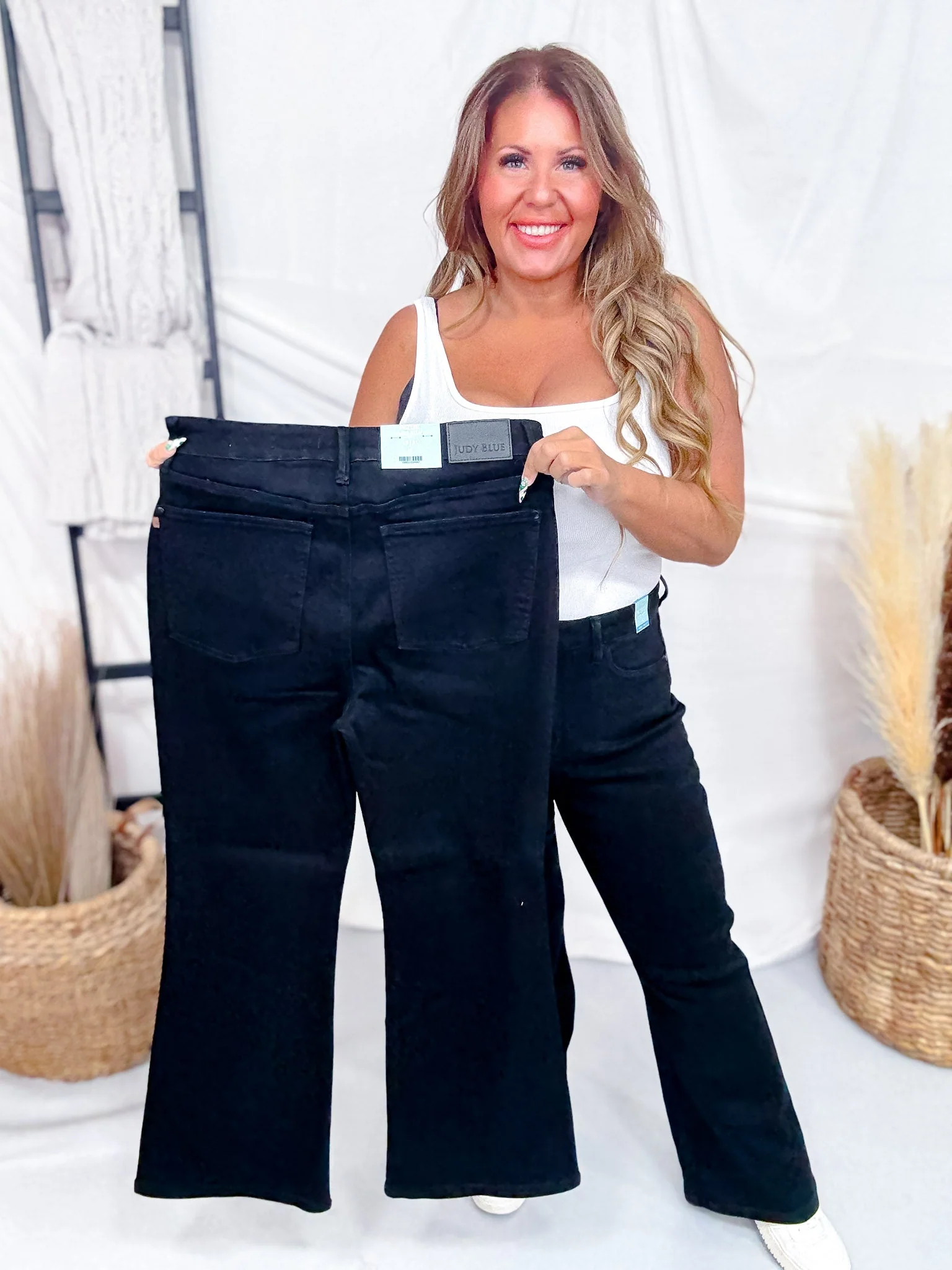 Judy Blue High-Waist Petite Tummy Control Bootcut Black Jeans - Image 3