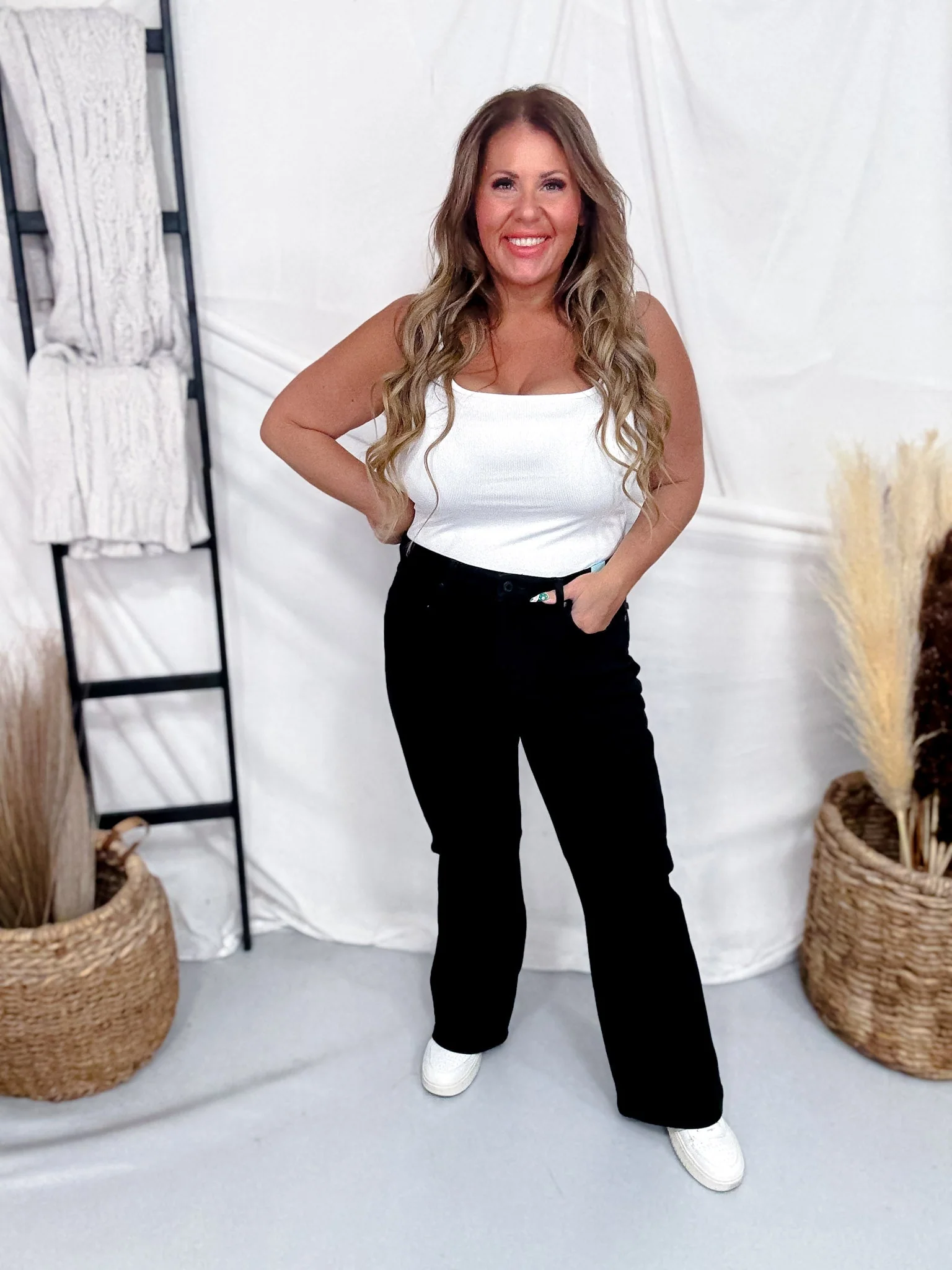 Judy Blue High-Waist Petite Tummy Control Bootcut Black Jeans - Image 4