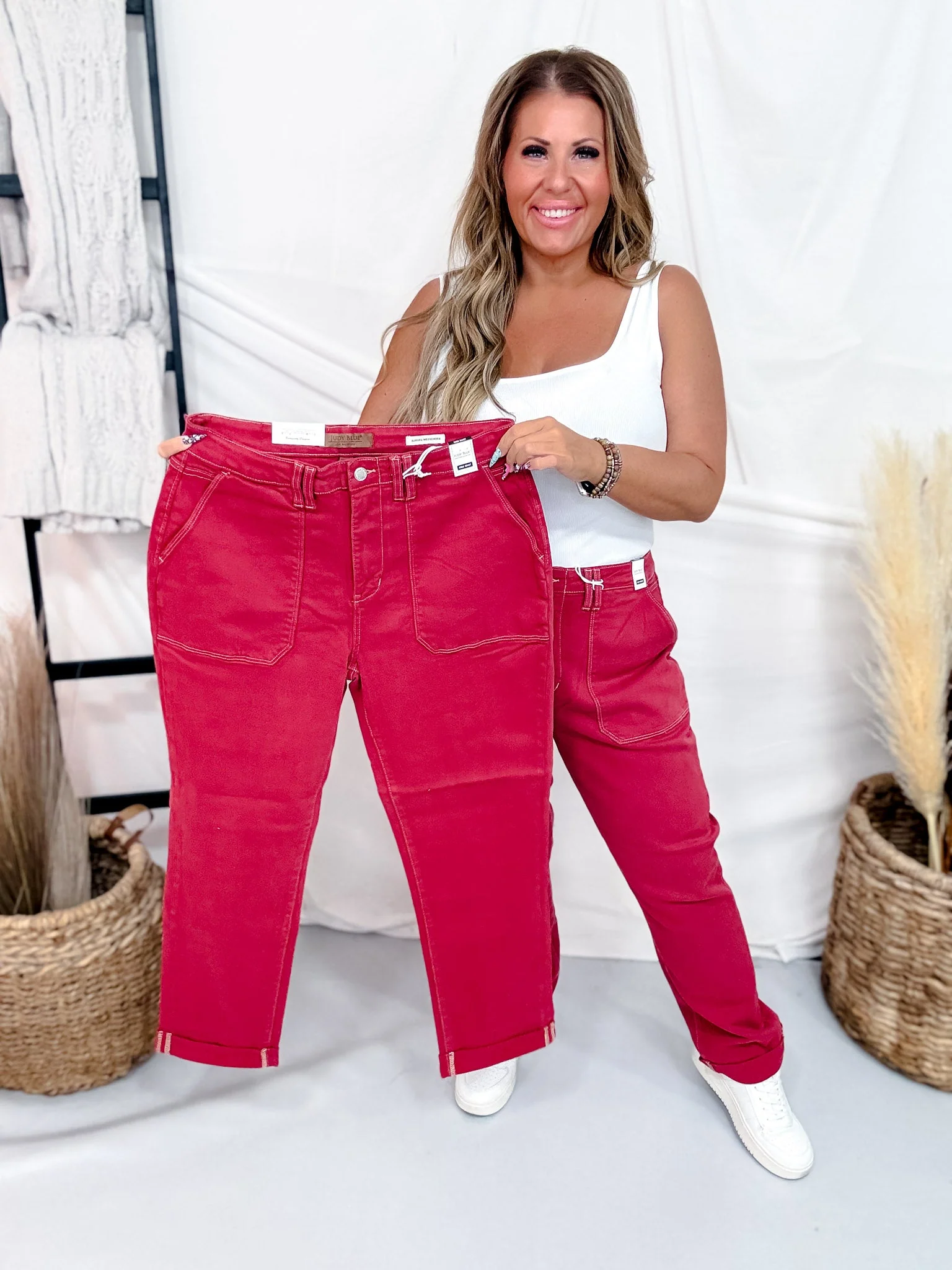Judy Blue High Waist Vintage Red Aurora Weekender Jeans - Image 10