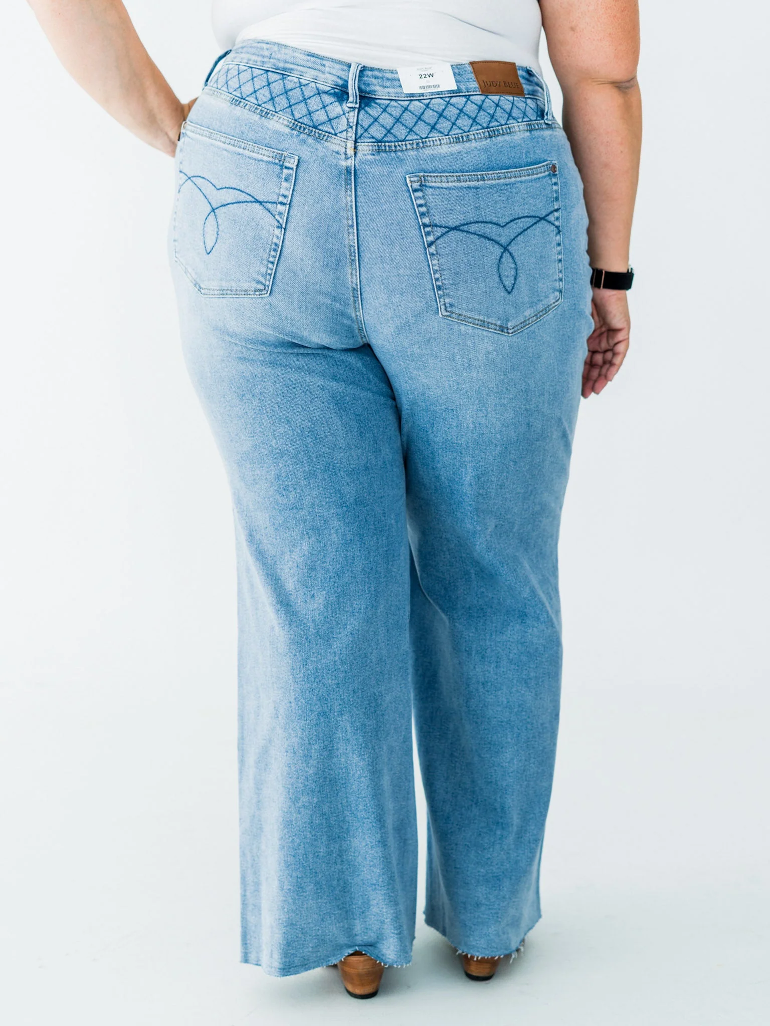 Judy Blue High Waist Retro Wide Jeans With Quilt Stitching FINAL SALE - Image 15