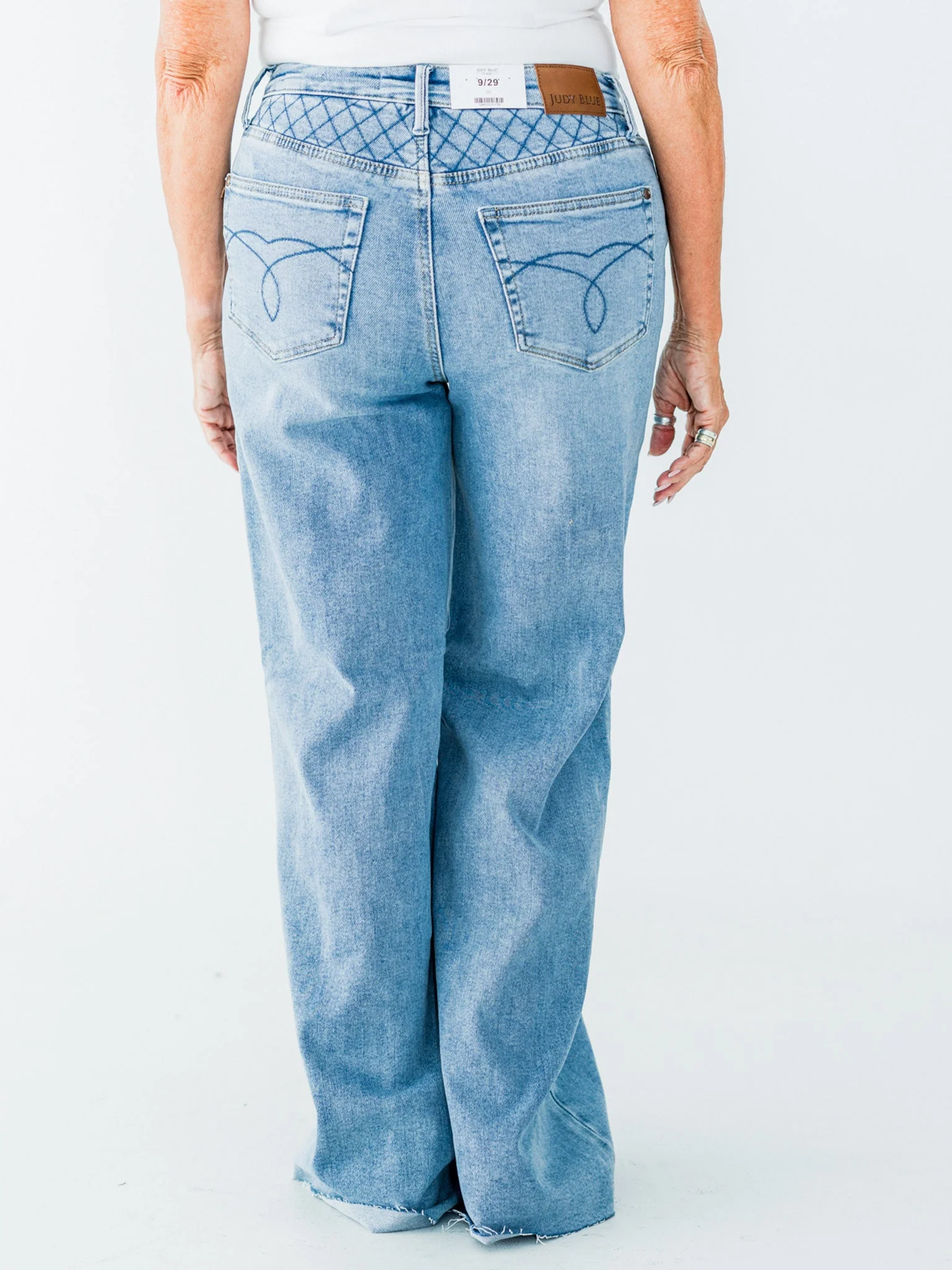 Judy Blue High Waist Retro Wide Jeans With Quilt Stitching FINAL SALE - Image 19