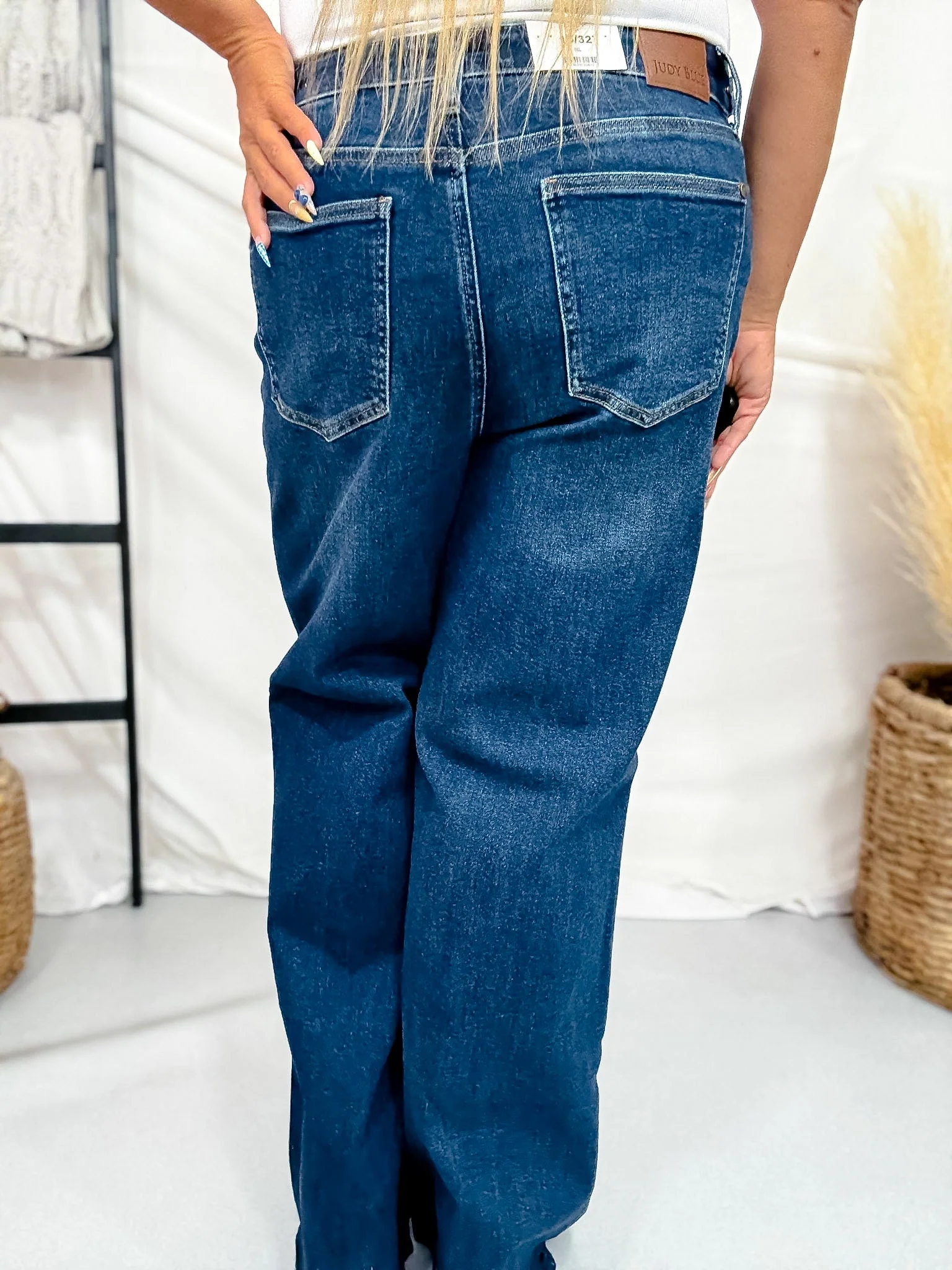 Judy Blue High Waist Retro Wide Leg Jeans W/ Adjustable Waist Tabs - Image 6