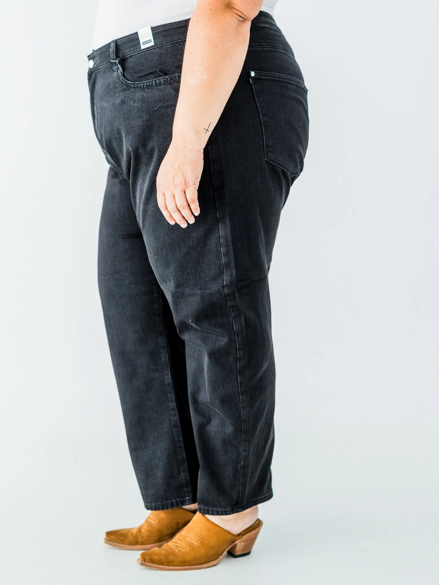 Judy Blue High Waist Rigid Magic Barrel Black Denim Arc Trousers FINAL SALE - Image 10