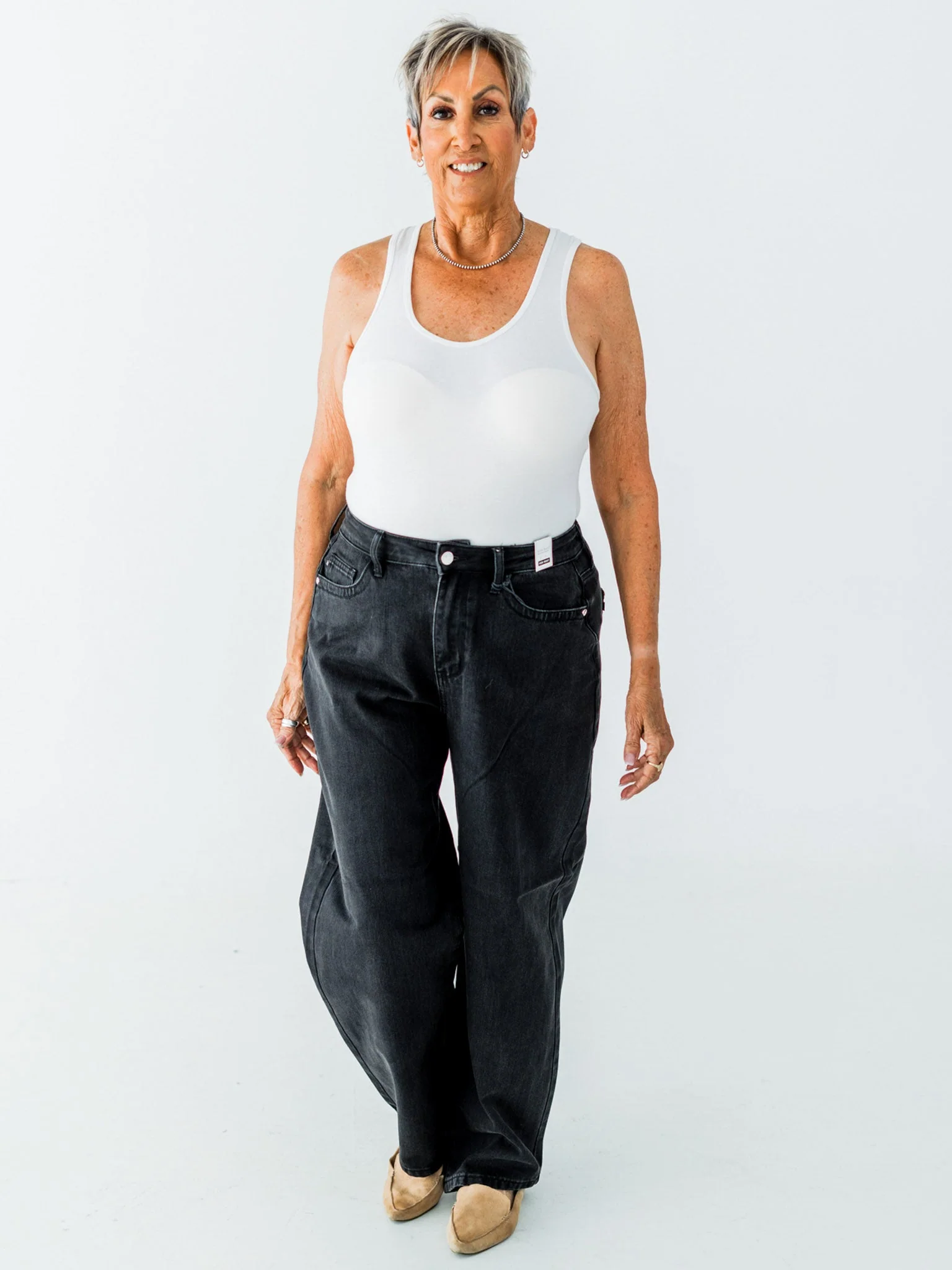 Judy Blue High Waist Rigid Magic Barrel Black Denim Arc Trousers FINAL SALE - Image 13