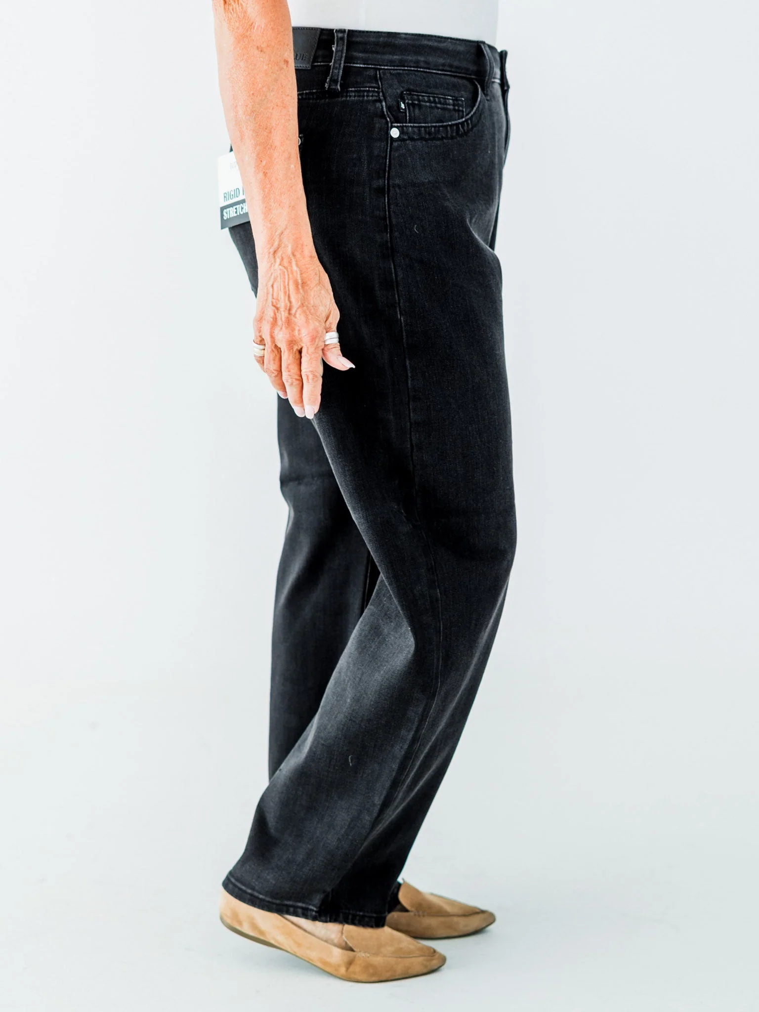 Judy Blue High Waist Rigid Magic Barrel Black Denim Arc Trousers FINAL SALE - Image 15
