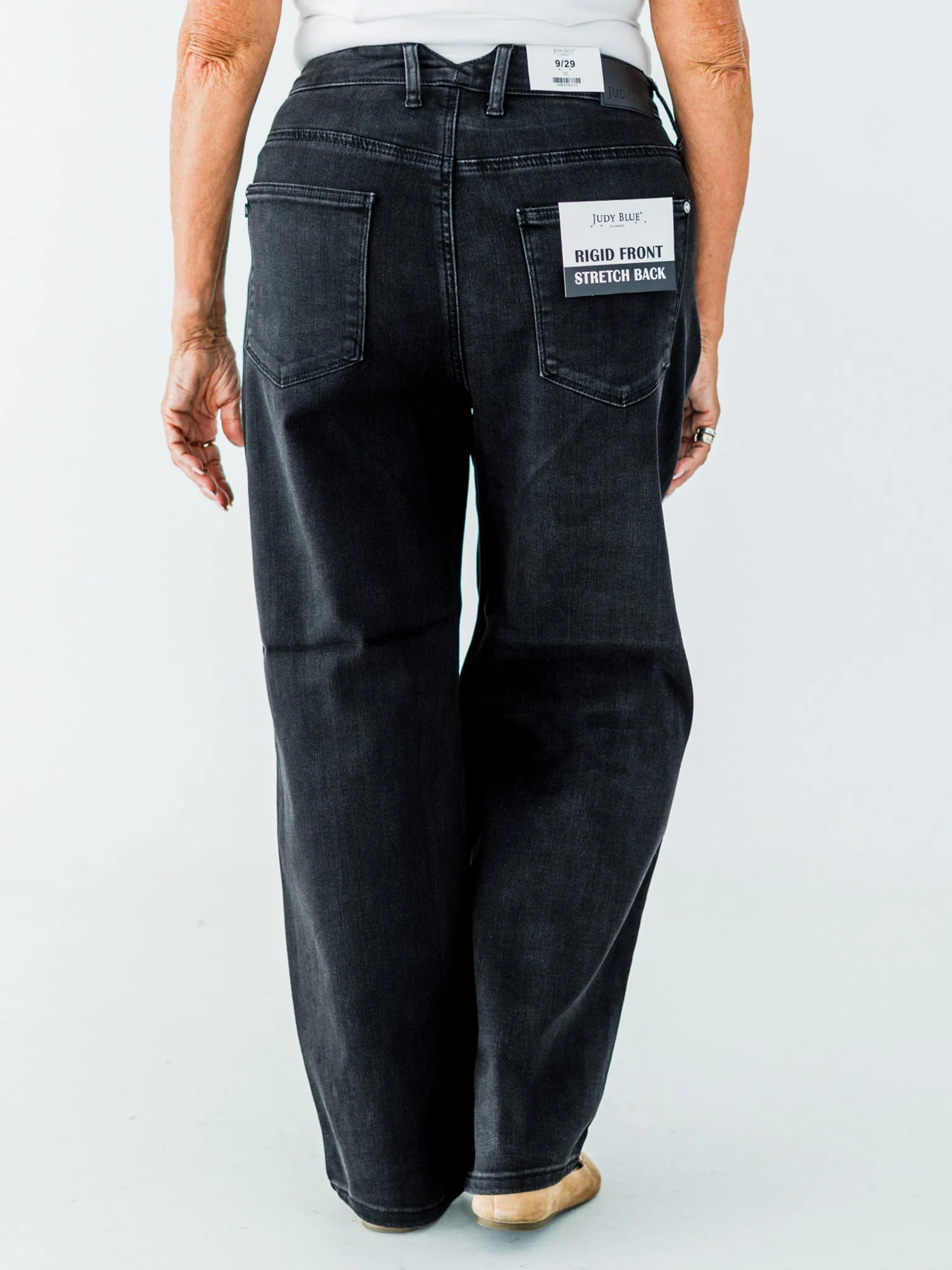 Judy Blue High Waist Rigid Magic Barrel Black Denim Arc Trousers FINAL SALE - Image 16