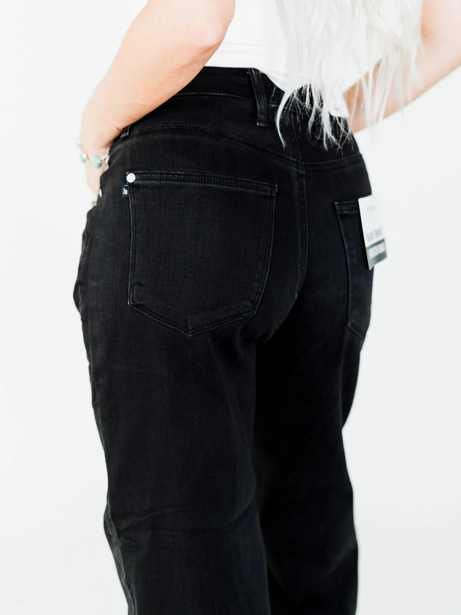 Judy Blue High Waist Rigid Magic Barrel Black Denim Arc Trousers FINAL SALE - Image 4