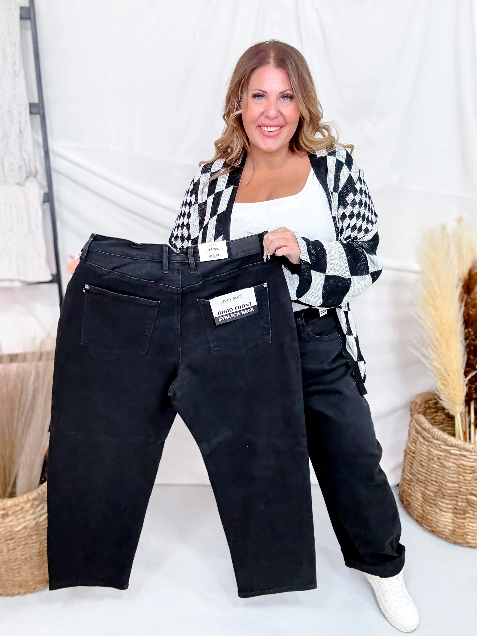 Judy Blue High Waist Rigid Magic Barrel Black Denim Arc Trousers FINAL SALE - Image 7