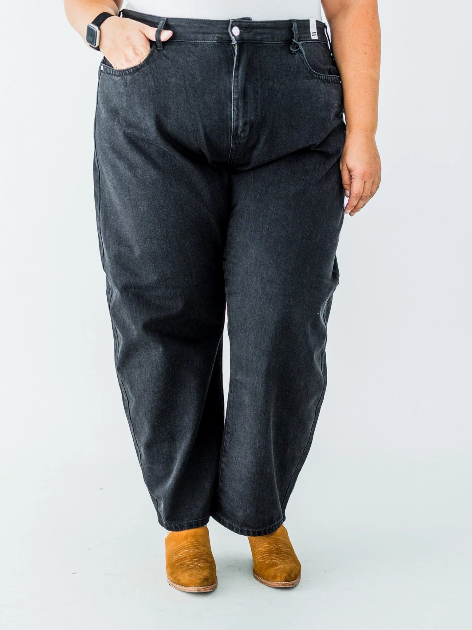 Judy Blue High Waist Rigid Magic Barrel Black Denim Arc Trousers FINAL SALE - Image 9