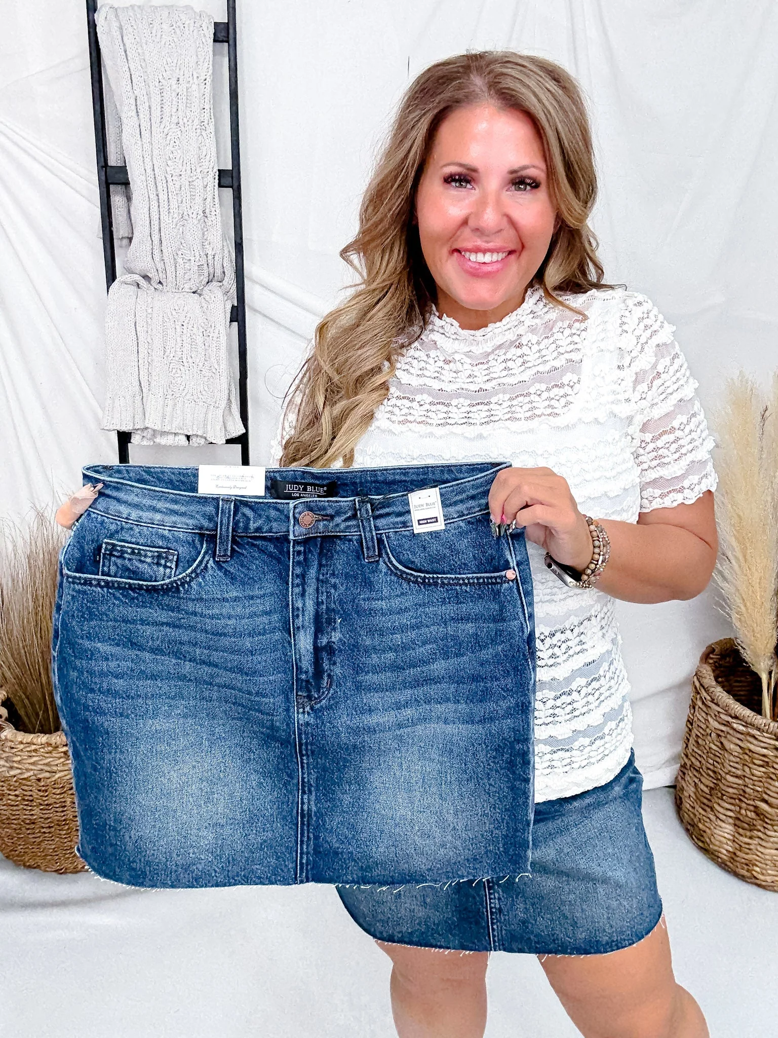 Judy Blue High Waist Rigid Magic Dark Wash Denim Skirt - Image 3