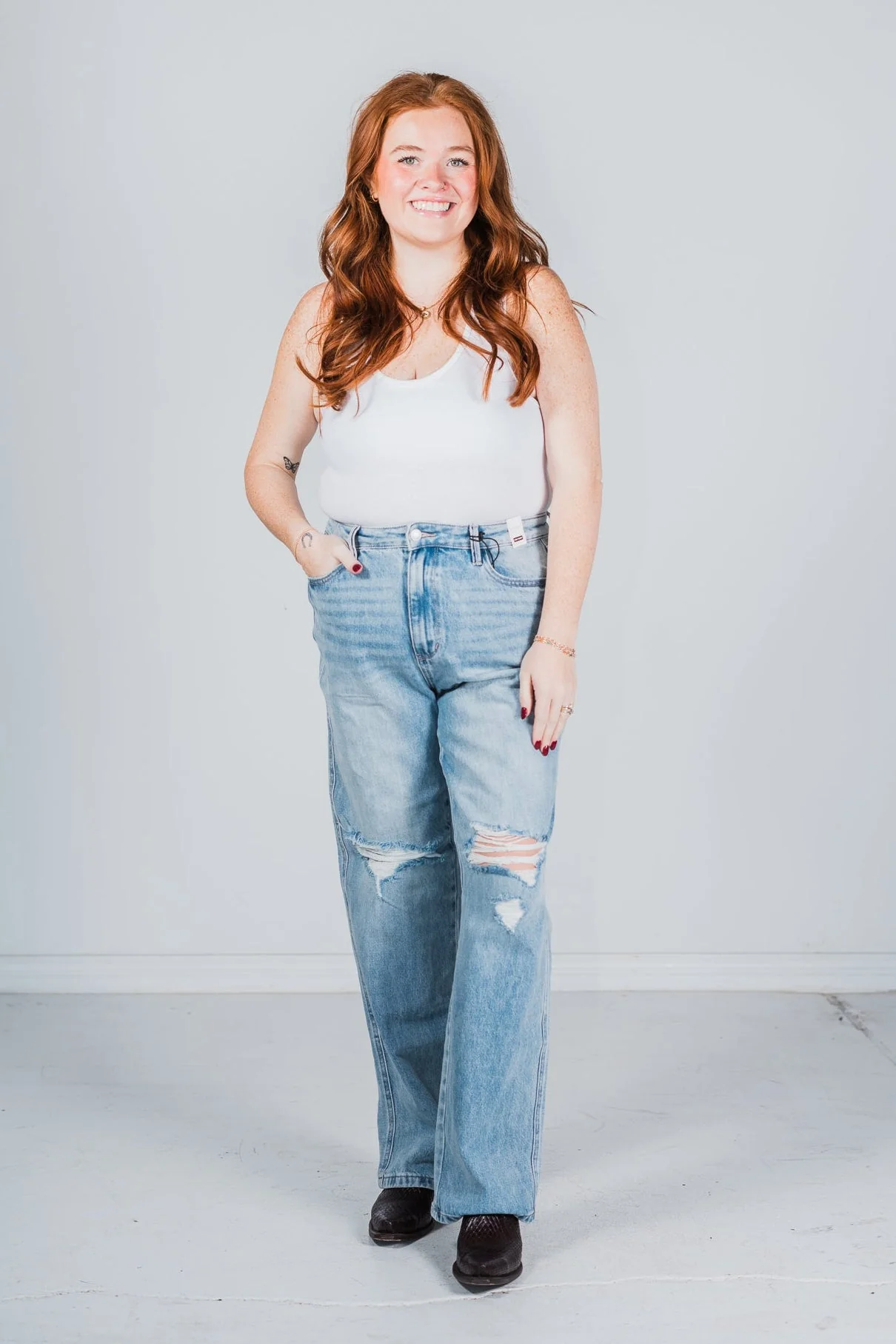 Judy Blue High Waist Rigid Magic Destroy 90's Straight Jeans FINAL SALE - Image 11