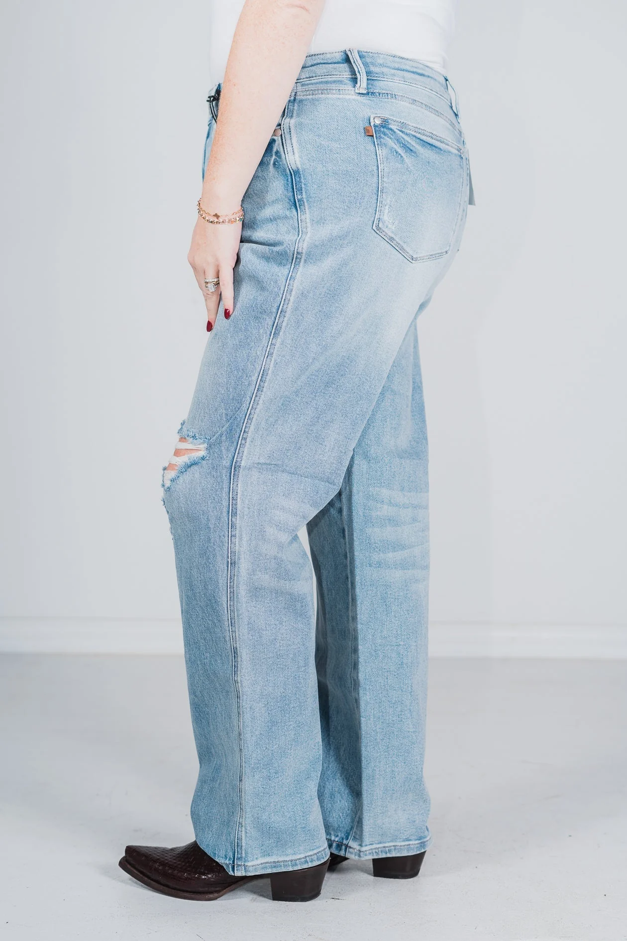 Judy Blue High Waist Rigid Magic Destroy 90's Straight Jeans FINAL SALE - Image 13