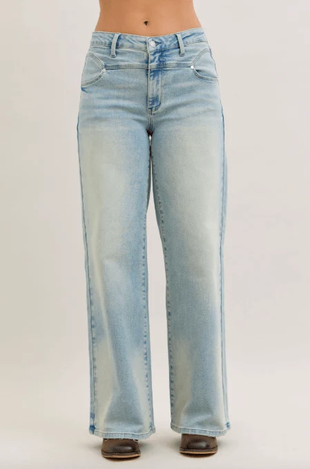 Judy Blue High Waist Straight Jeans With Stitched Waist FINAL SALE - Image 4
