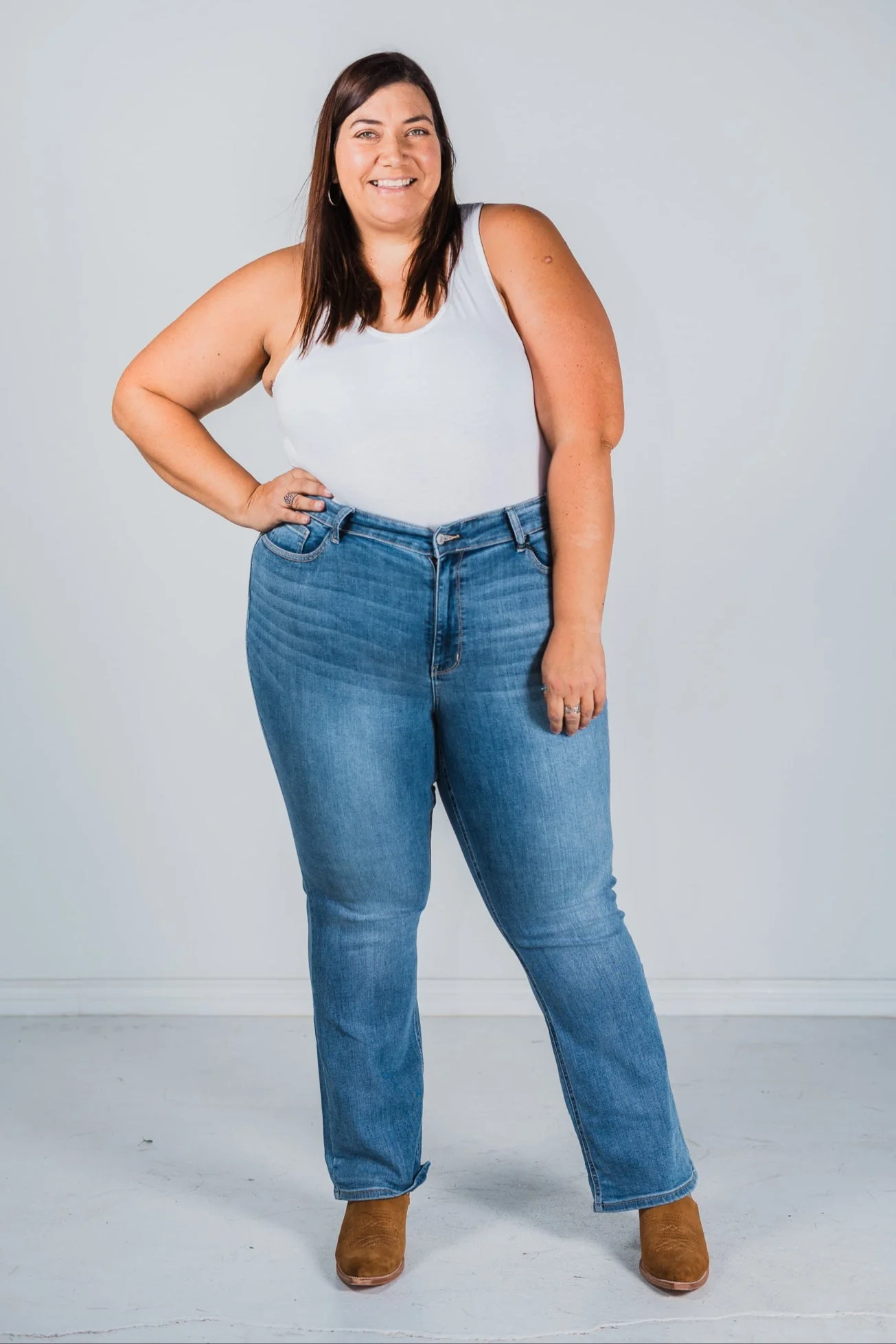 Judy Blue High Waisted Classic Contrast Bootcut Jeans - Image 13