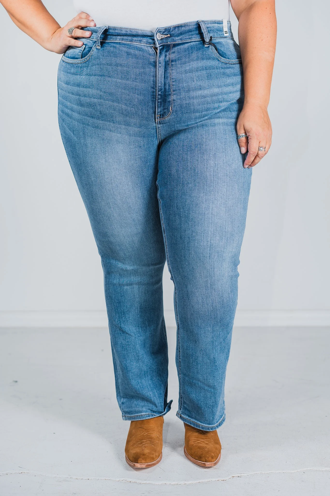 Judy Blue High Waisted Classic Contrast Bootcut Jeans - Image 14