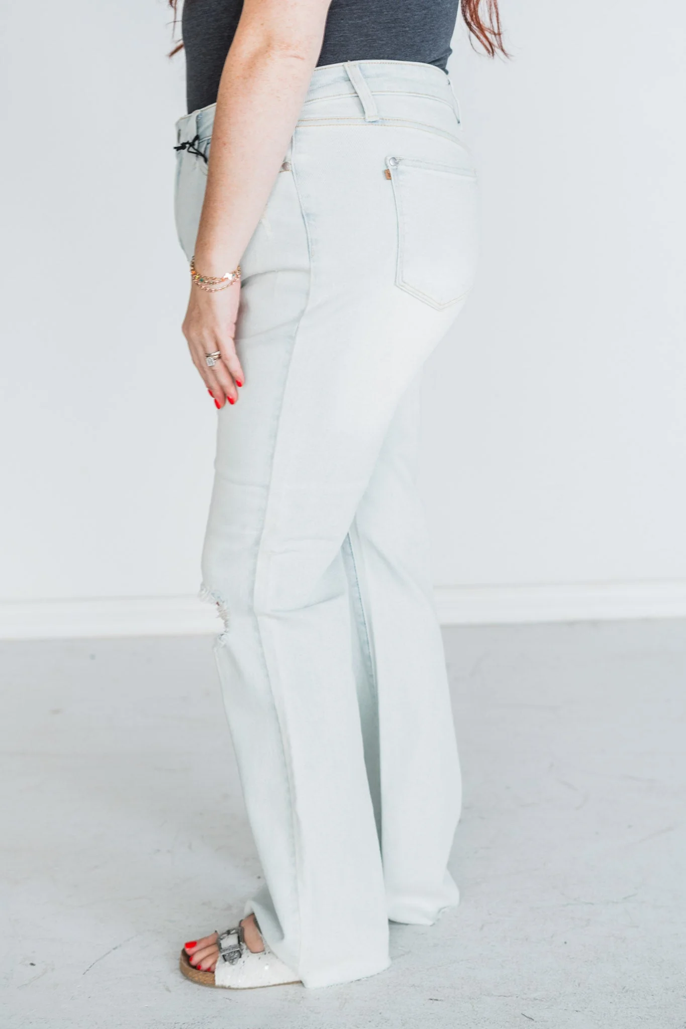Judy Blue Mid-Rise & Fray Hem Bootcut Jeans - Image 16