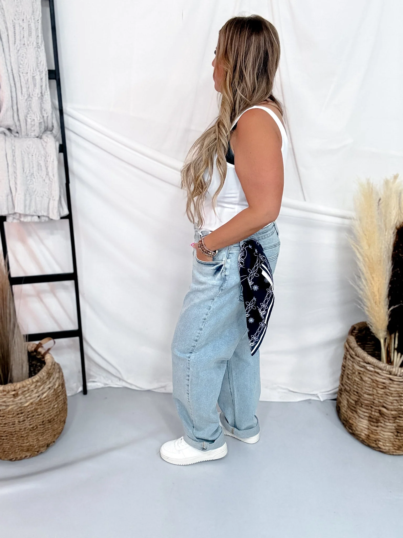 Judy Blue Mid-Rise Marlow Arc Leg W/ Bandana Loop Jeans - Image 3