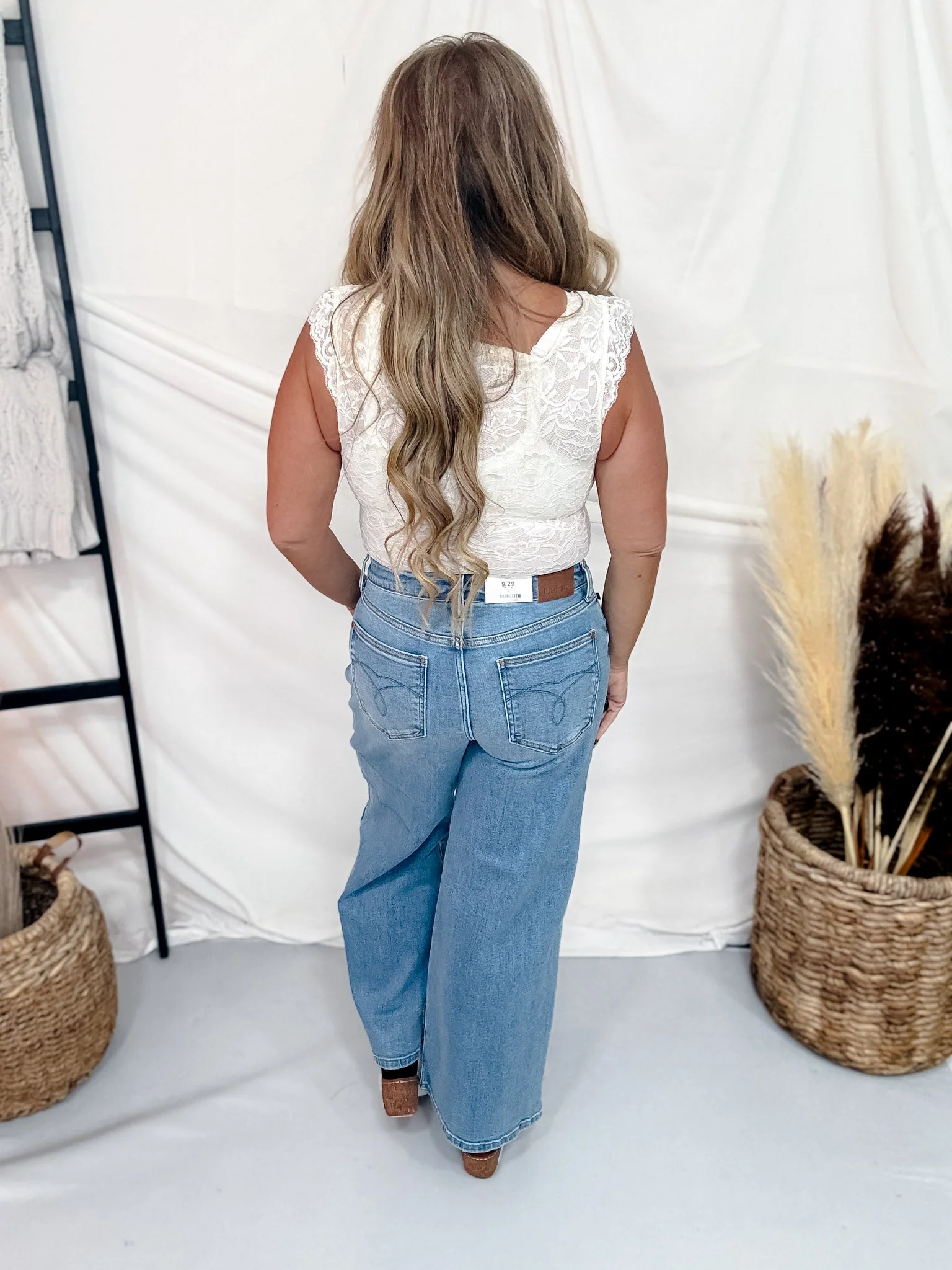 Judy Blue Mid Rise Wide Leg Ankle Length Jeans - Image 6