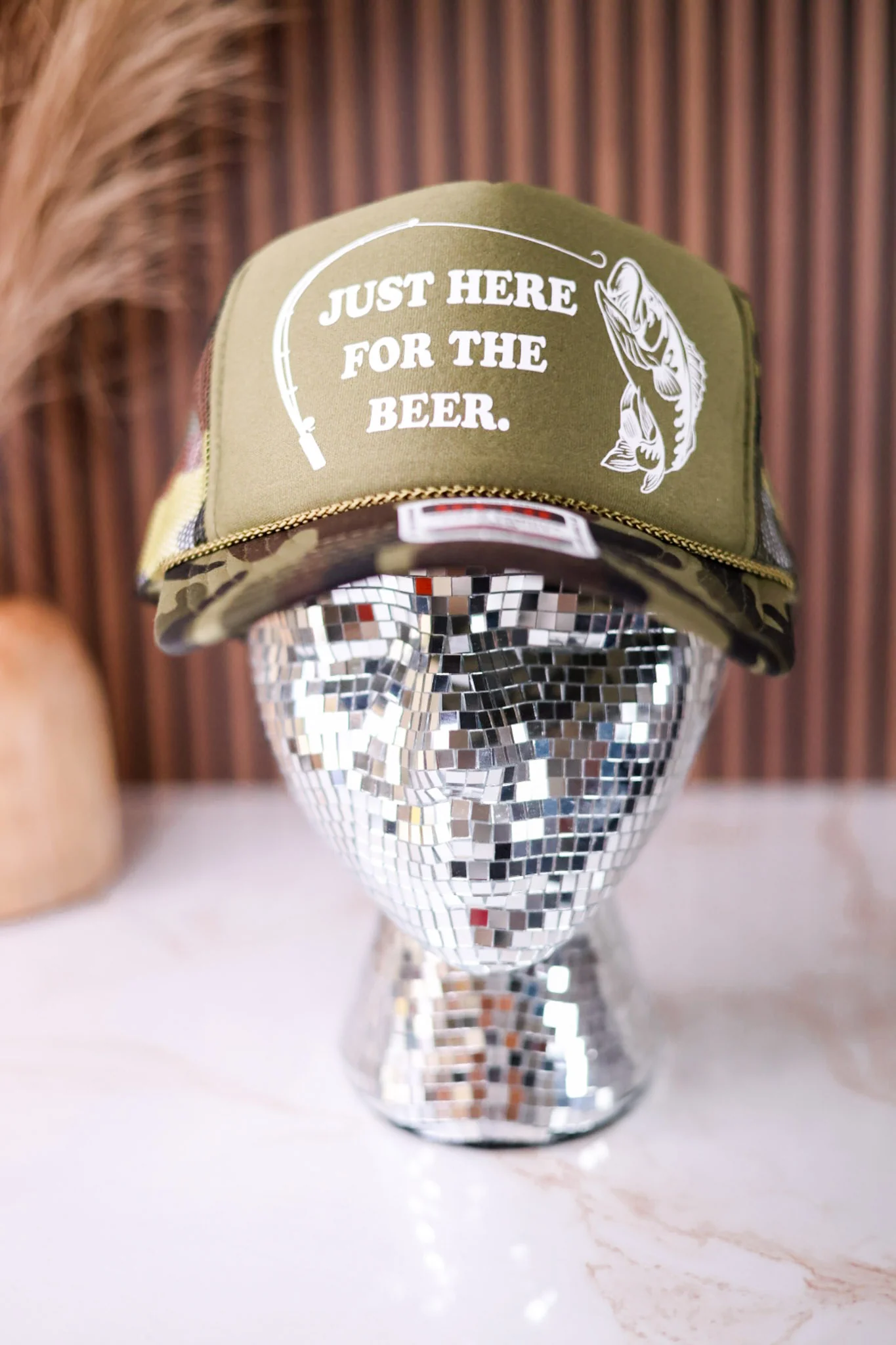 Just Here For The Beer Snap Back Trucker Hat - Image 3