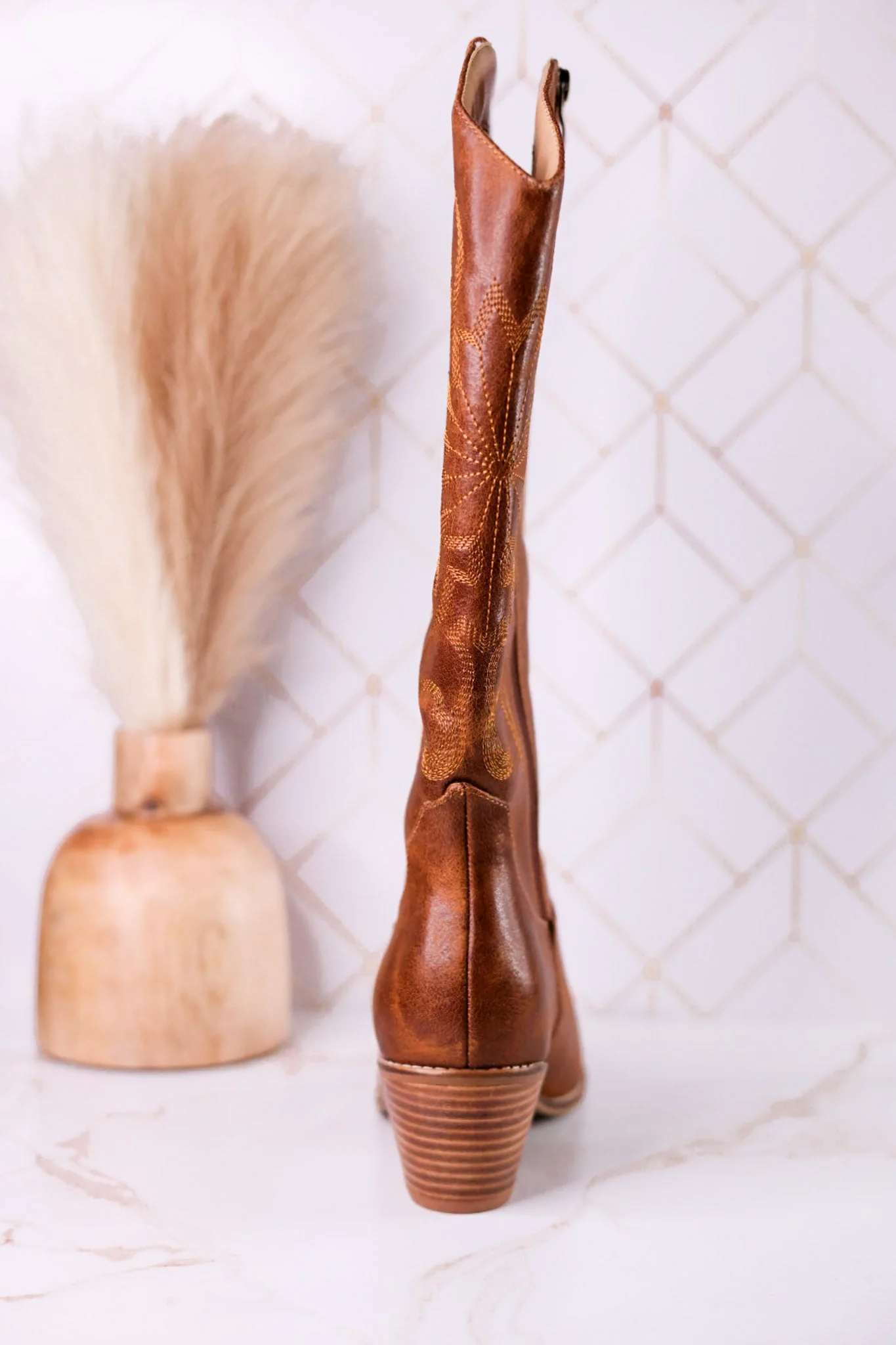 Just In Case Cowboy Boots In Saddle Brown FINAL SALE - Image 5