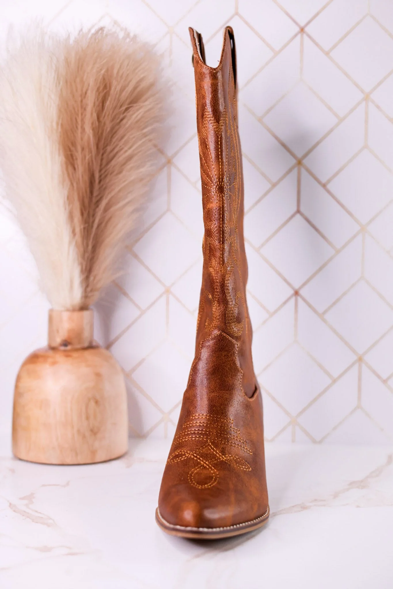 Just In Case Cowboy Boots In Saddle Brown FINAL SALE - Image 7