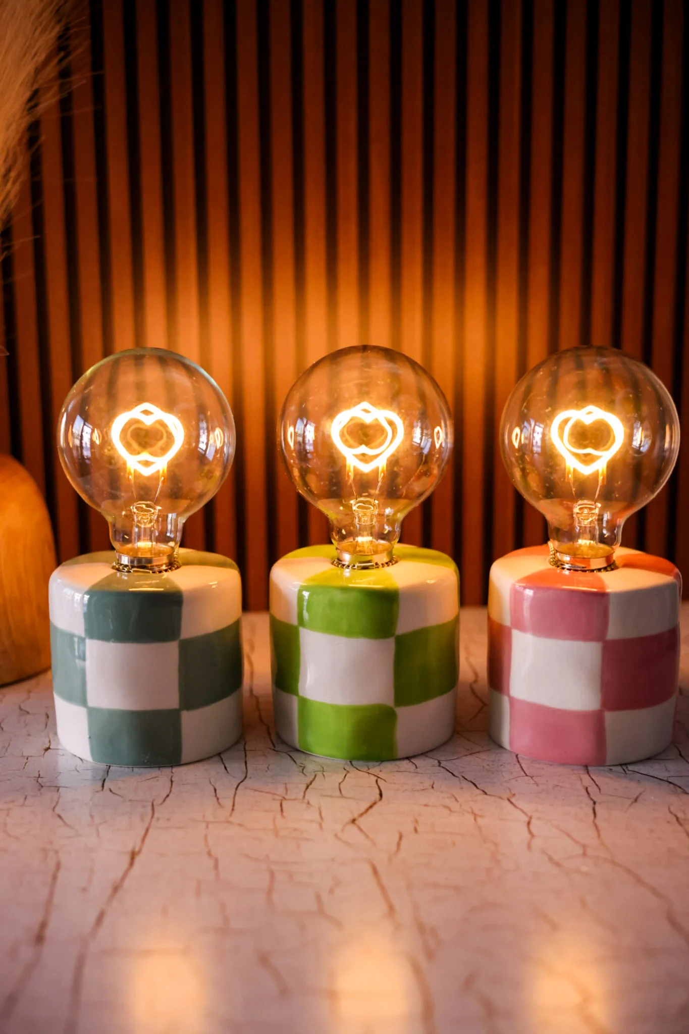 LED Heart Bulb With Checkered Ceramic Base (3 Colors) FINAL SALE - Image 7