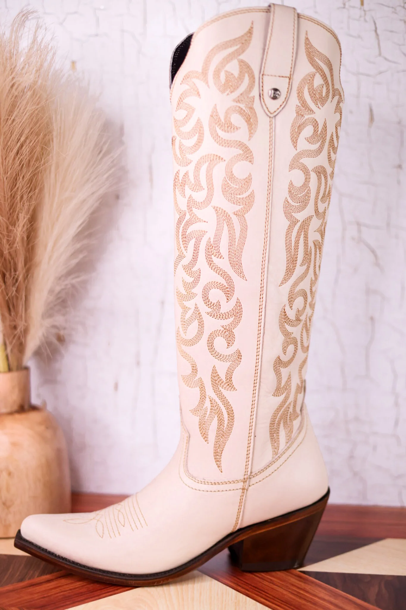Liberty Black Allie Leather Boots in Bone - Image 9