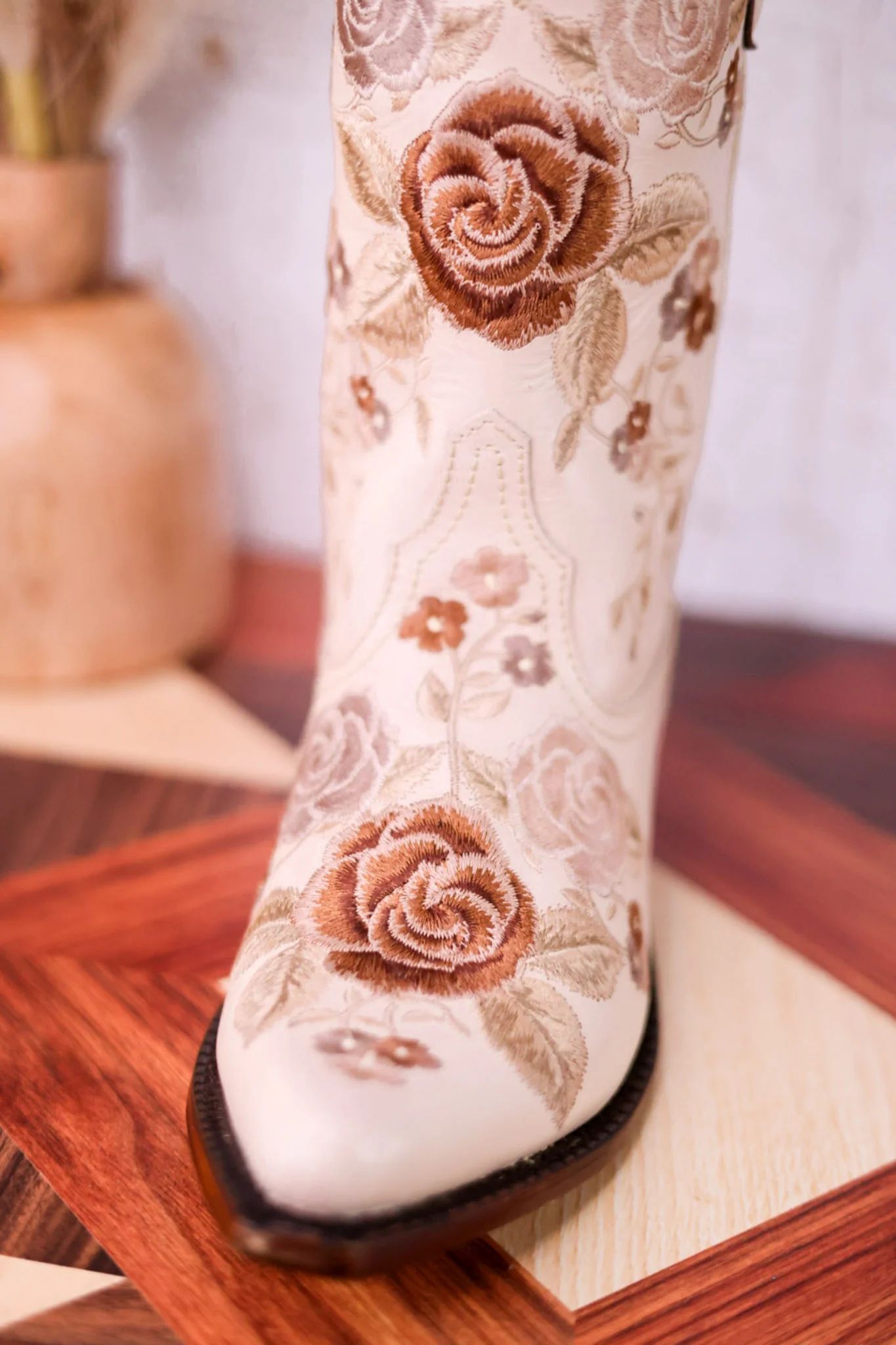 Liberty Black Ginebra Floral Boots in Bone - Image 12
