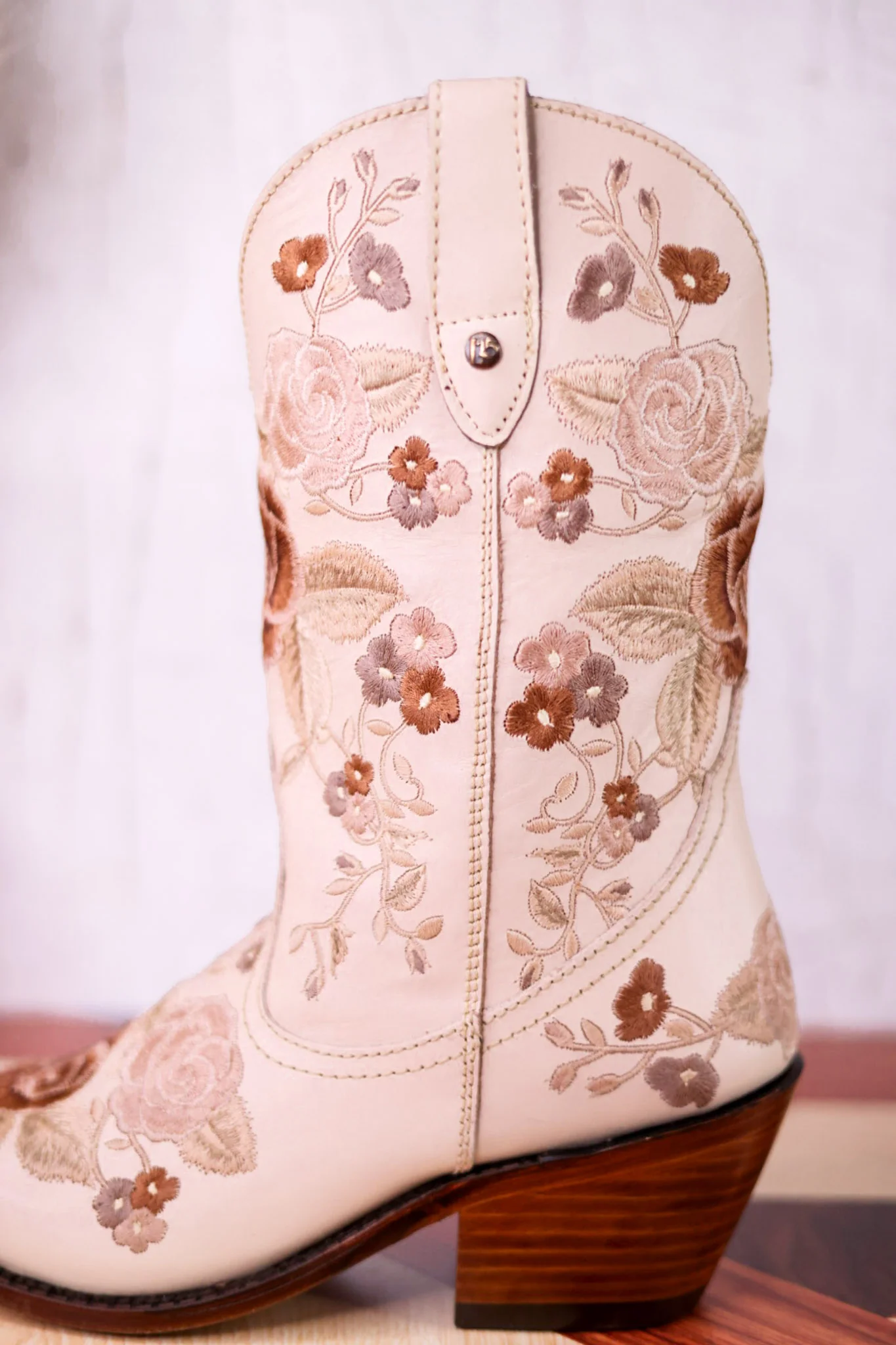 Liberty Black Ginebra Floral Boots in Bone - Image 9