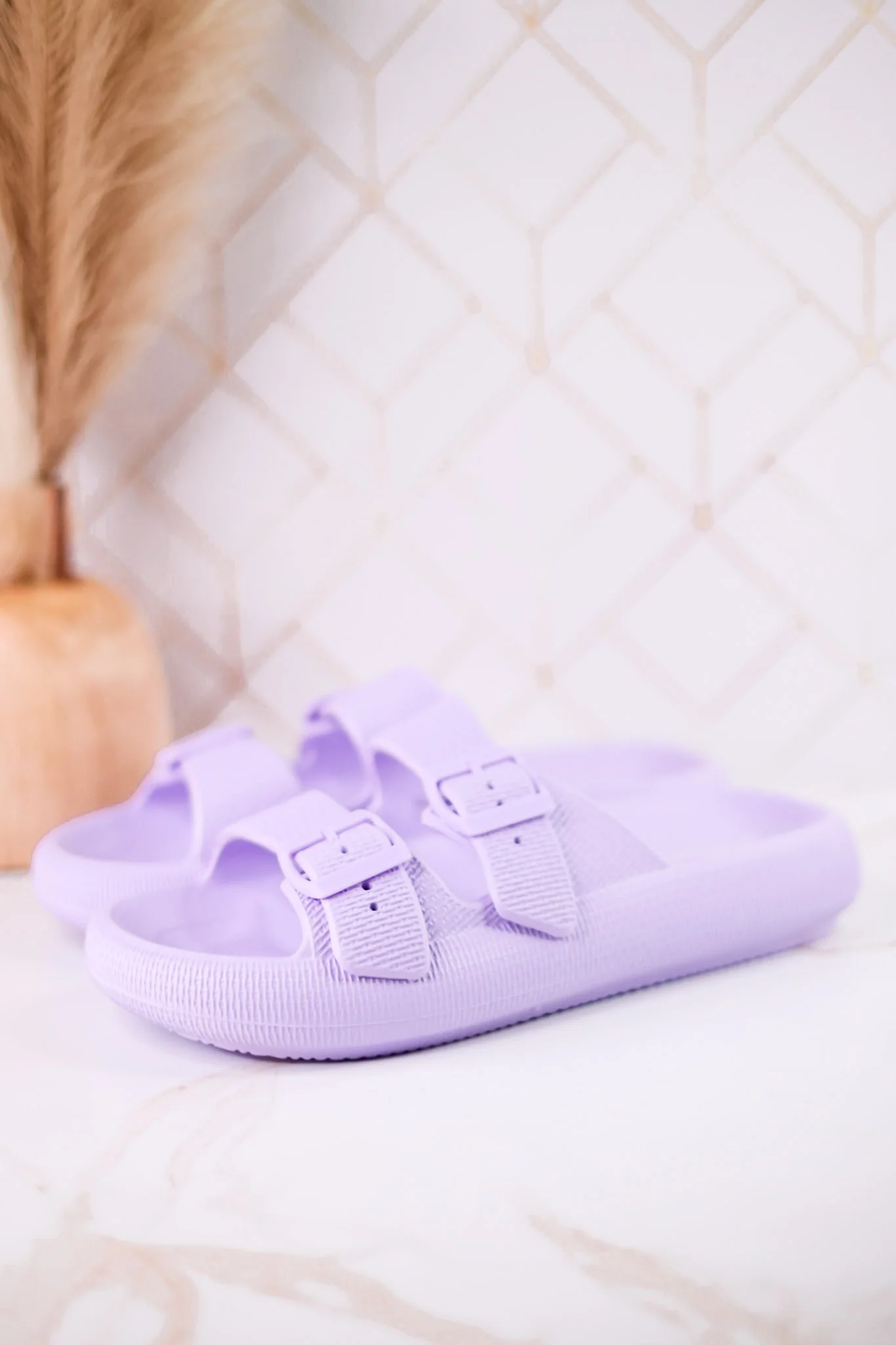 Lilac Cushioned Waterproof Slides FINAL SALE