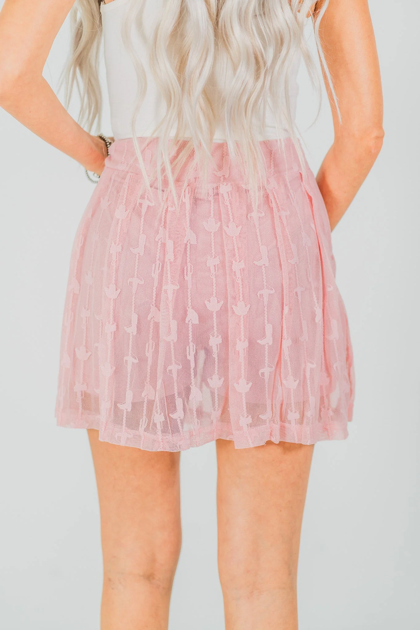 Lingo Lace Skort In Dusty Rose - Image 5
