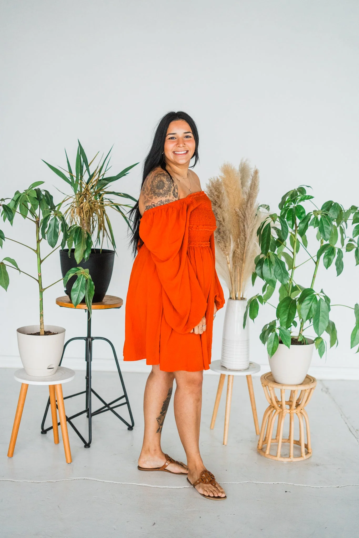 Long Sleeve Burnt Orange Minidress FINAL SALE - Image 10