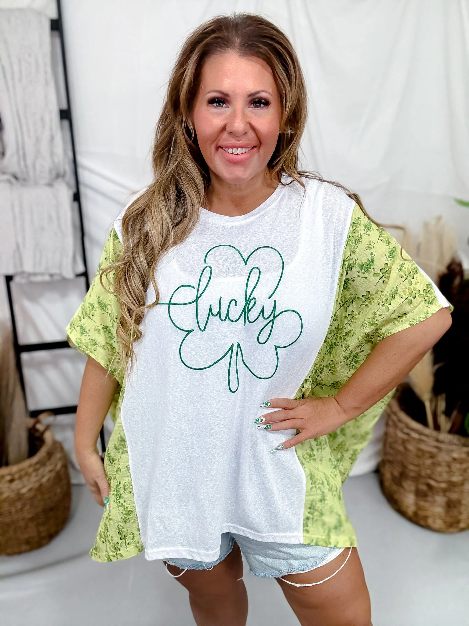 Lucky Clover Poncho Style Top FINAL SALE - Image 3