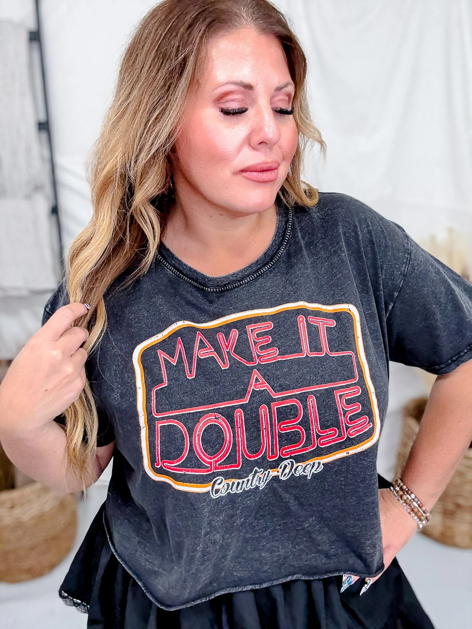 Make It A Double Cropped Short Sleeve T-Shirt FINAL SALE - Image 3