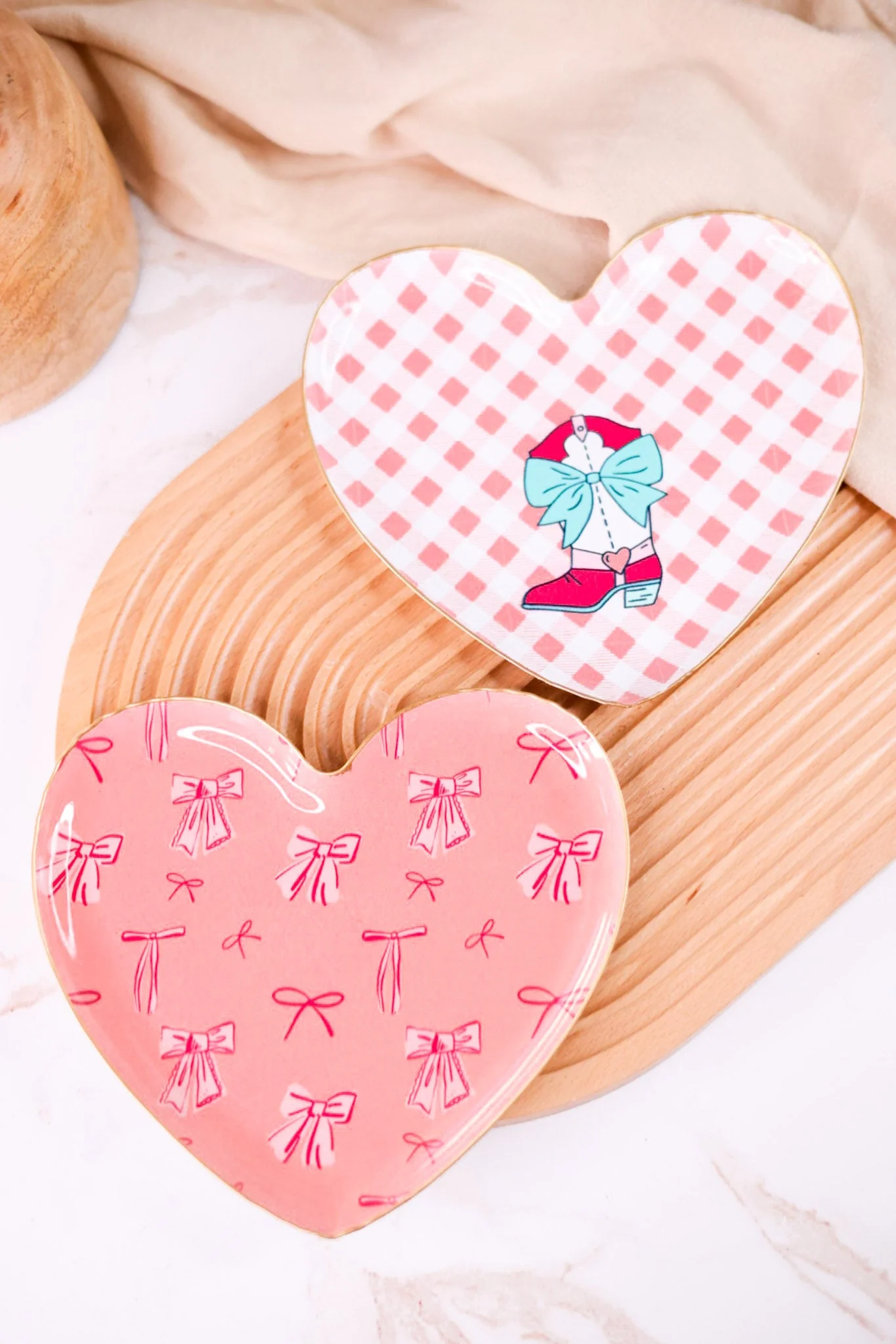 Metal Heart Shaped Trinket Trays (2 Styles)