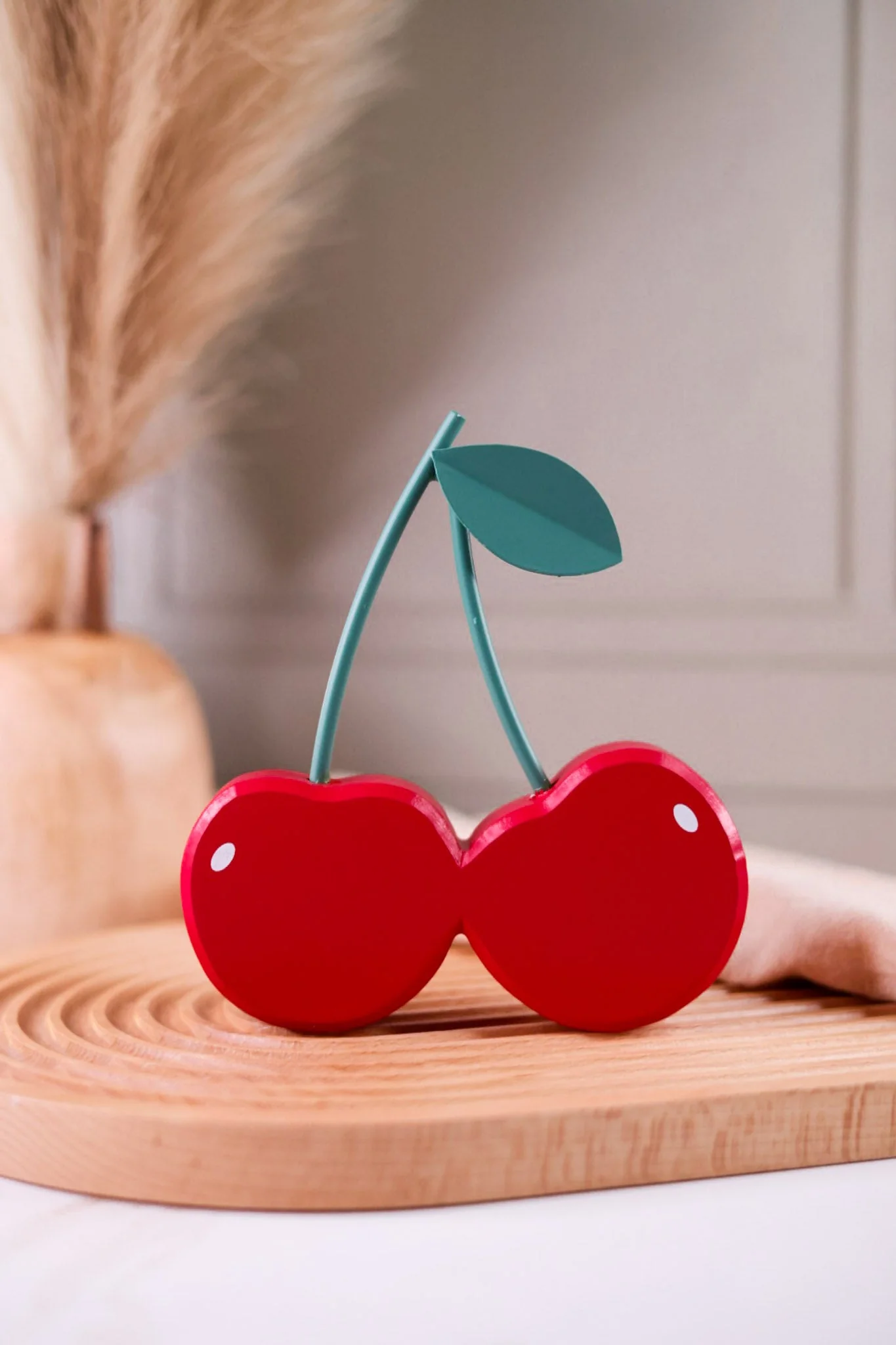 Metal & Wood Cherry Tabletop Sitter FINAL SALE