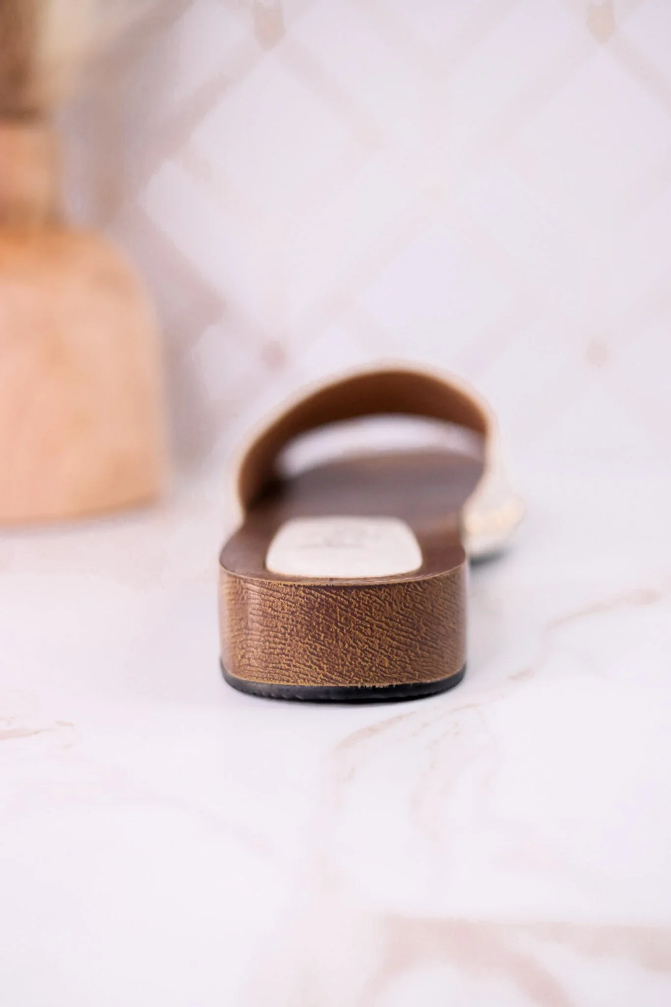 "Mind Your Business" Slip On Sandals In Ivory - Image 5