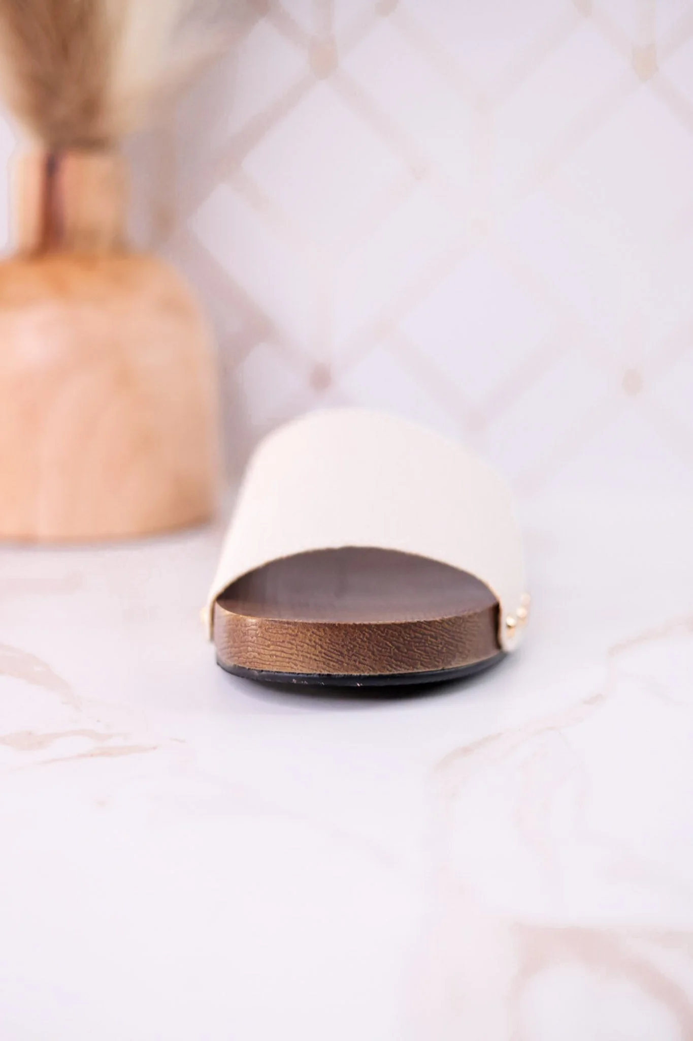 "Mind Your Business" Slip On Sandals In Ivory - Image 7