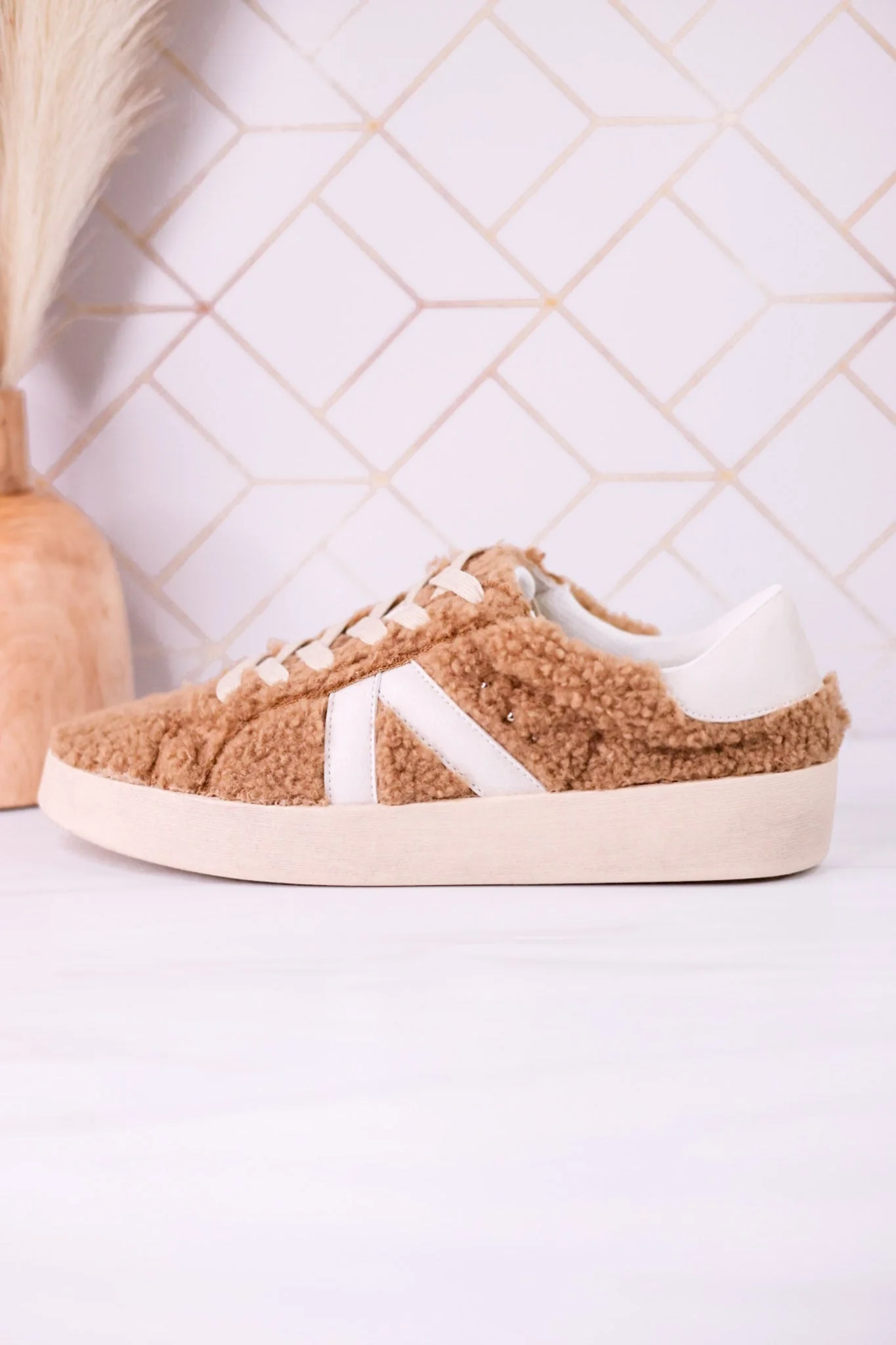 No Chaser Camel Shearling Sneakers FINAL SALE - Image 6