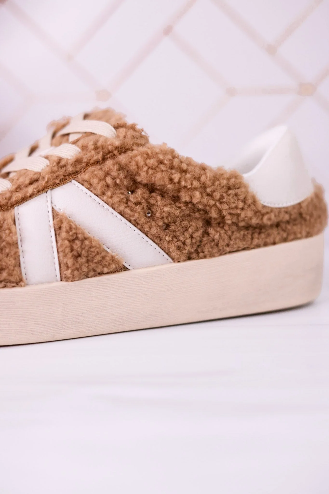 No Chaser Camel Shearling Sneakers FINAL SALE - Image 8