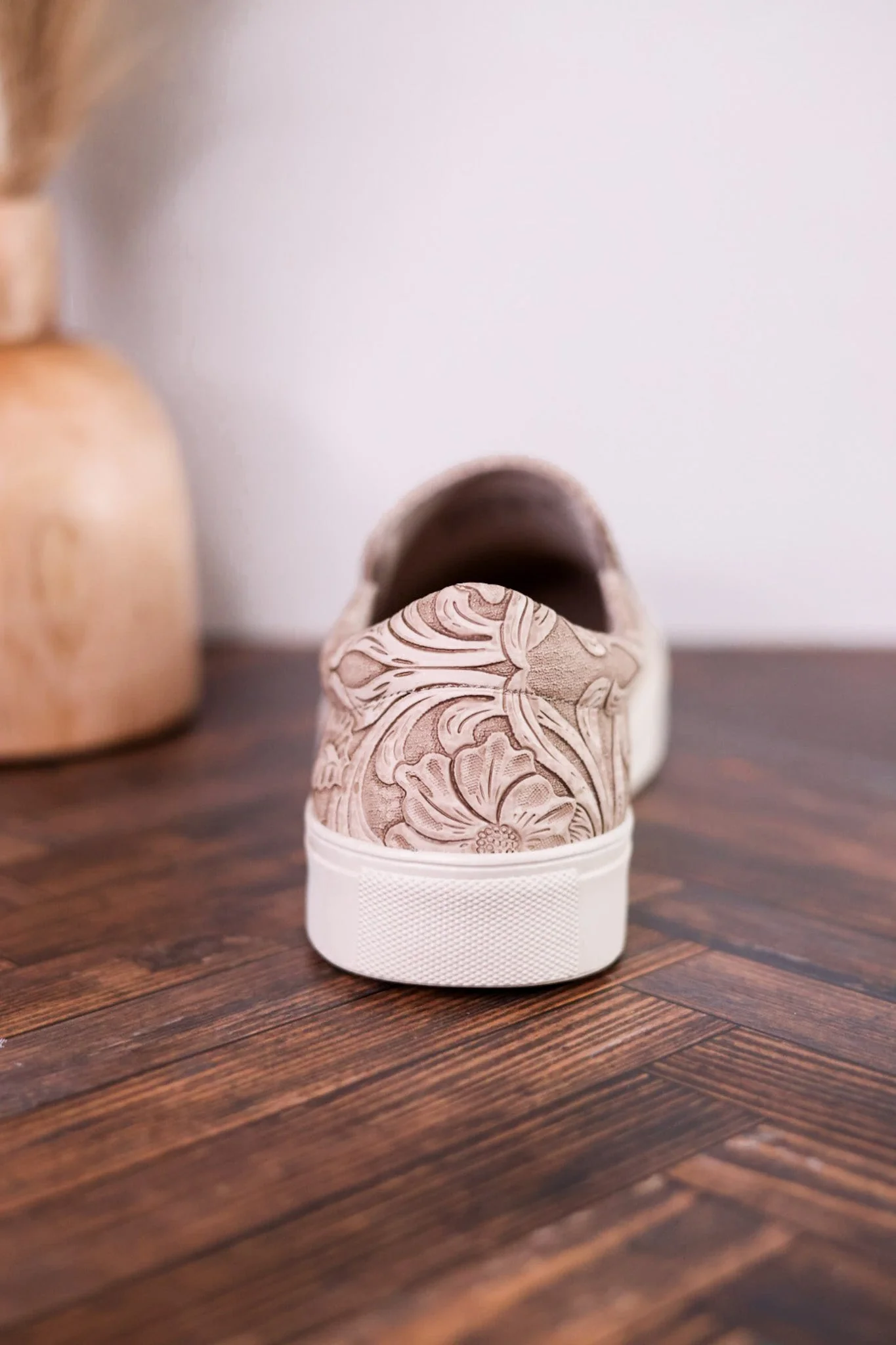 Nova Taupe Floral Tooled Slip On Tennis Shoe FINAL SALE - Image 9