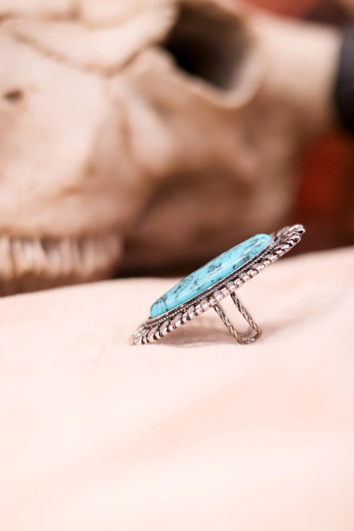 Oversized Turquoise Oval Stone Western Ring - Image 5