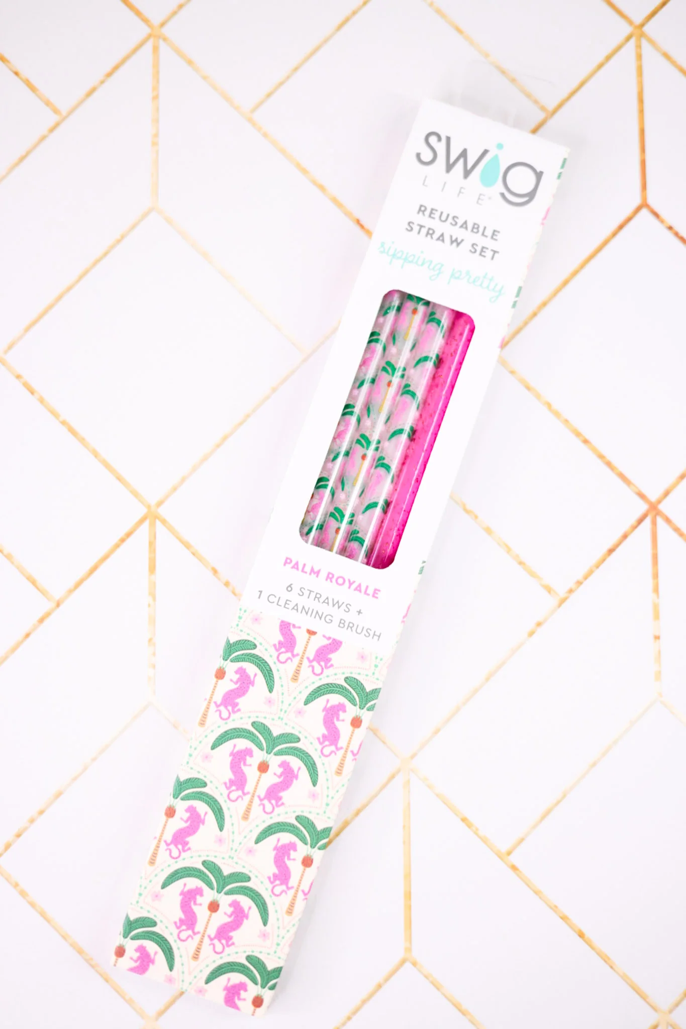 Palm Royale Reusable Straw Set - Image 4