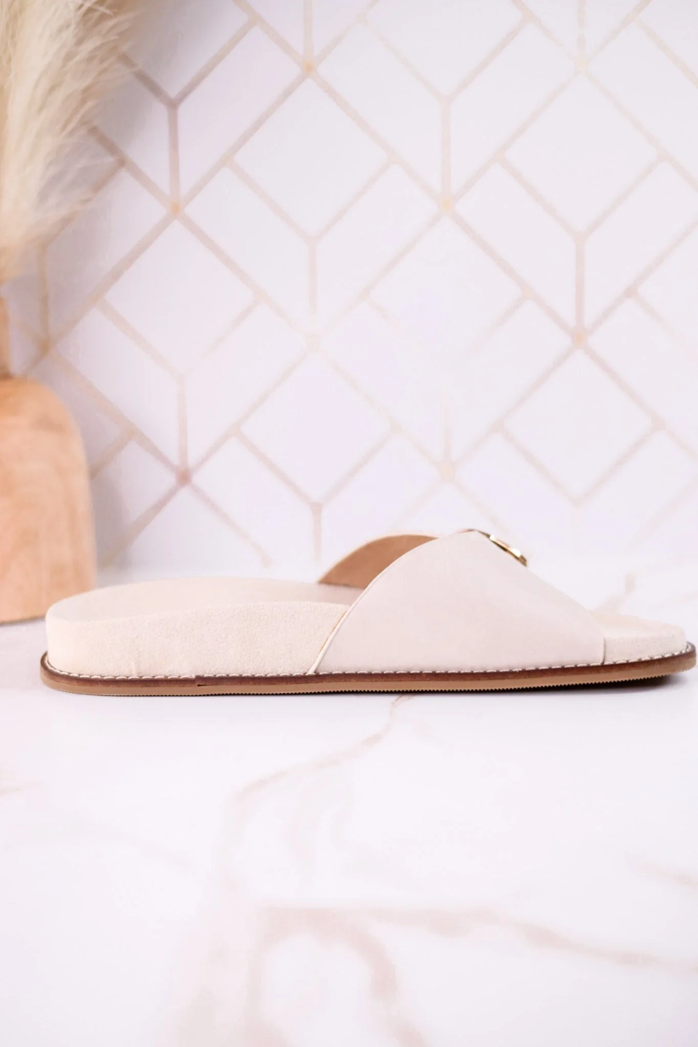 "Passport" Ivory Sandals With Buckle Strap FINAL SALE - Image 7