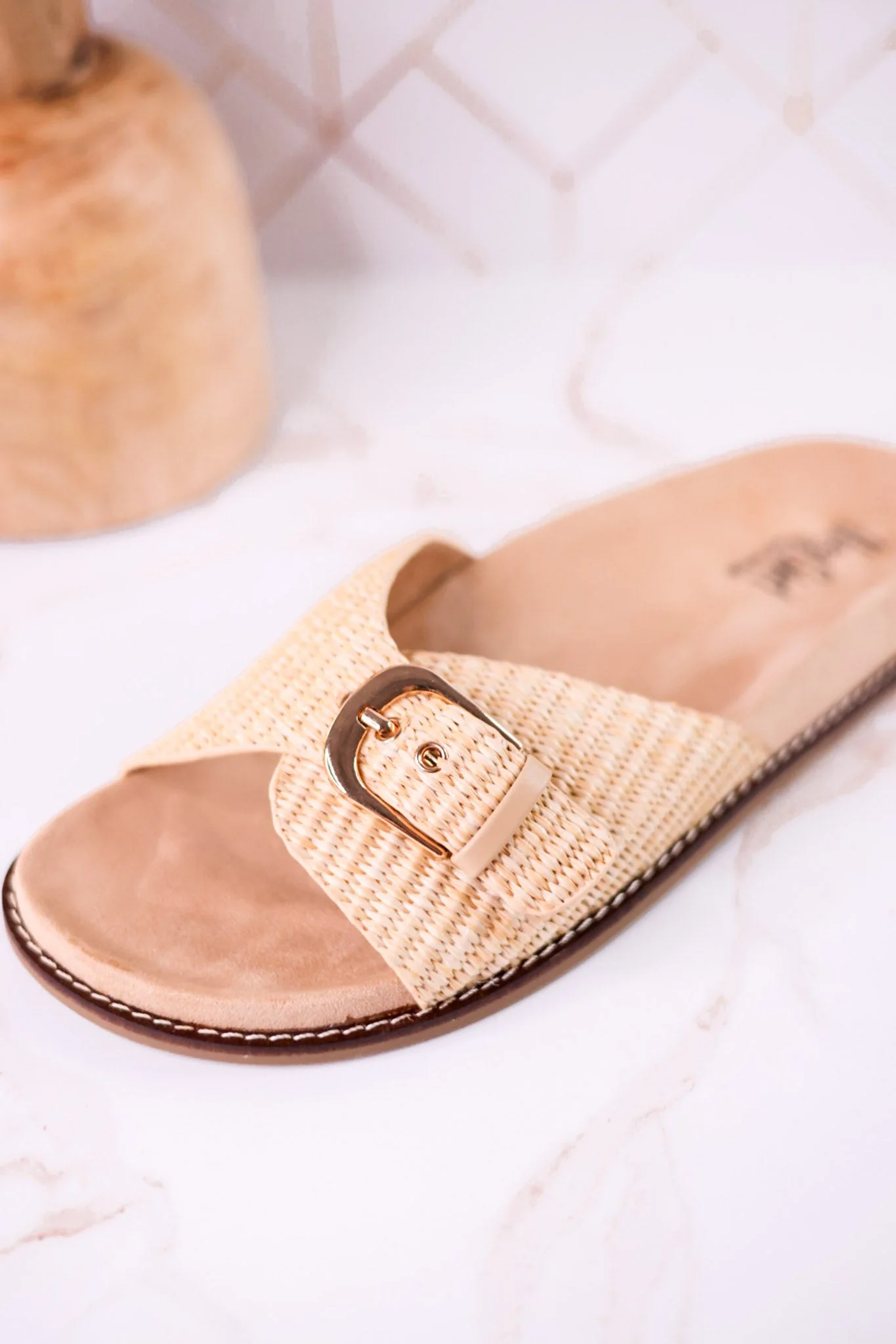 "Passport" Raffia Sandals With Buckle Strap FINAL SALE - Image 5
