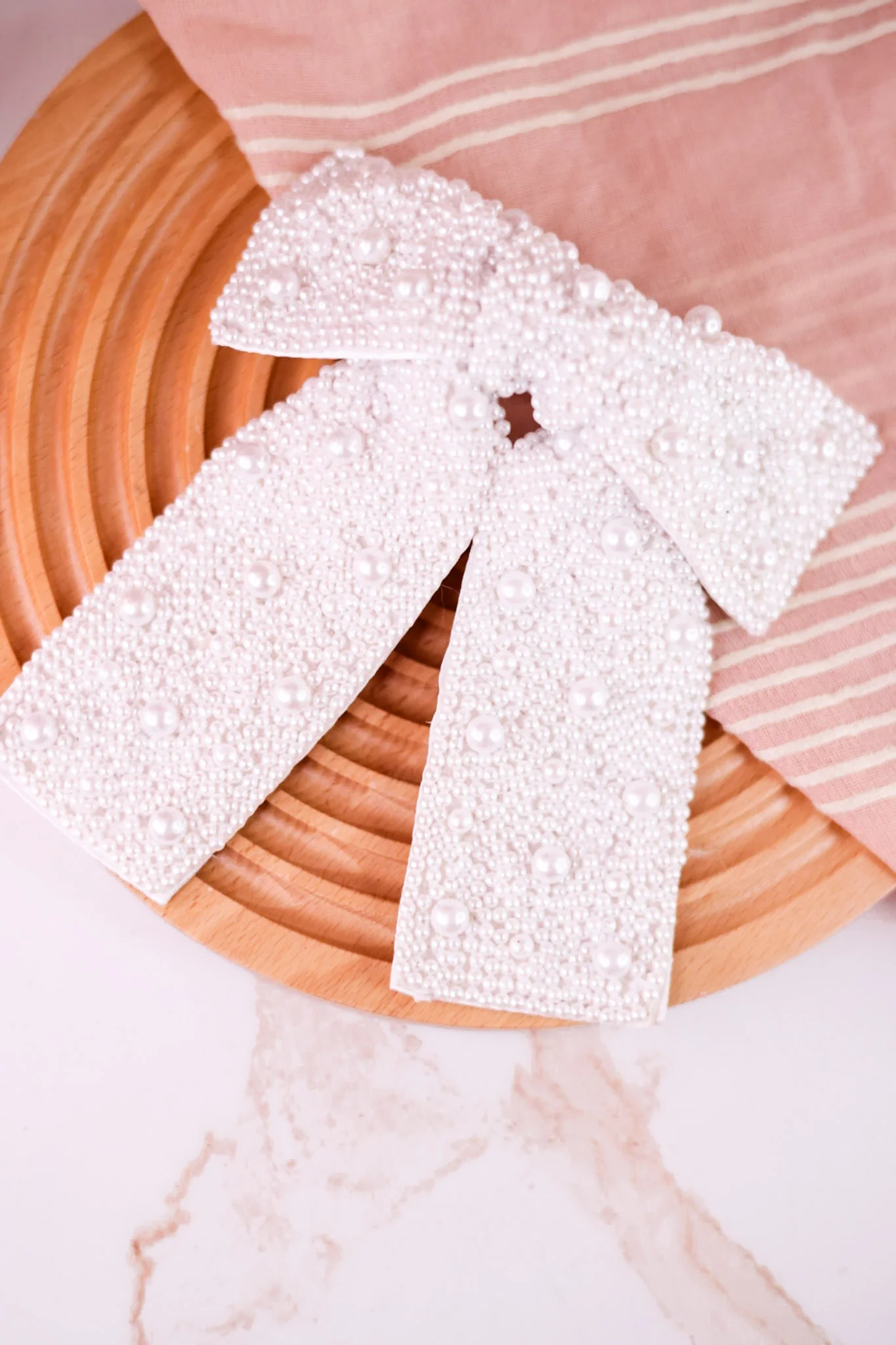 Pearl Beaded Bow Hair Clip FINAL SALE - Image 4