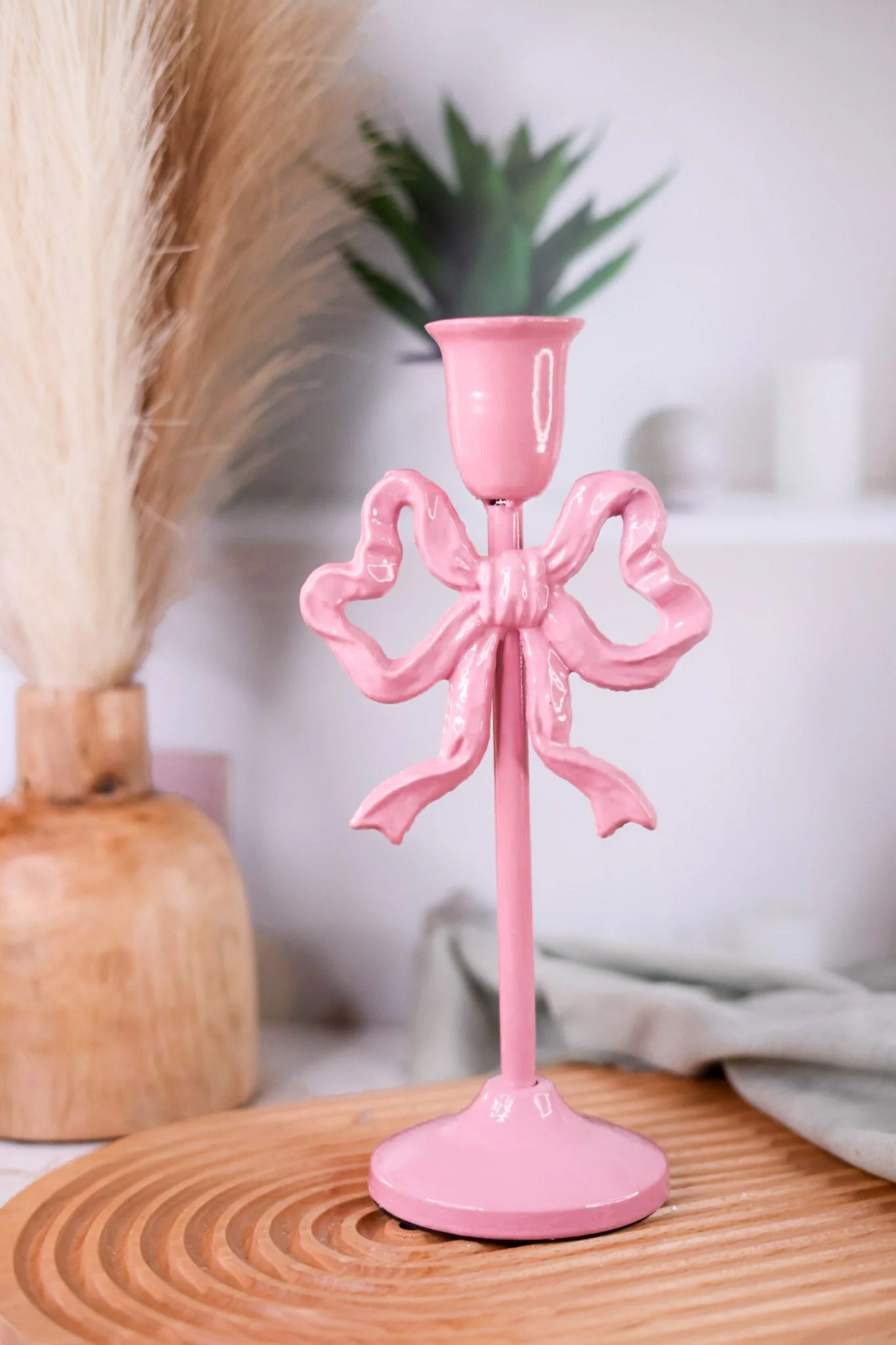 Pink Bow Taper Candlesticks (2 Sizes) - Image 2
