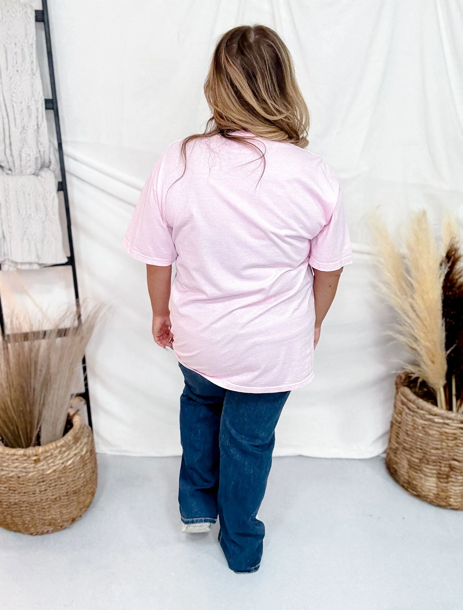 Pink Watercolor Christmas Tree Graphic T-Shirt FINAL SALE - Image 9