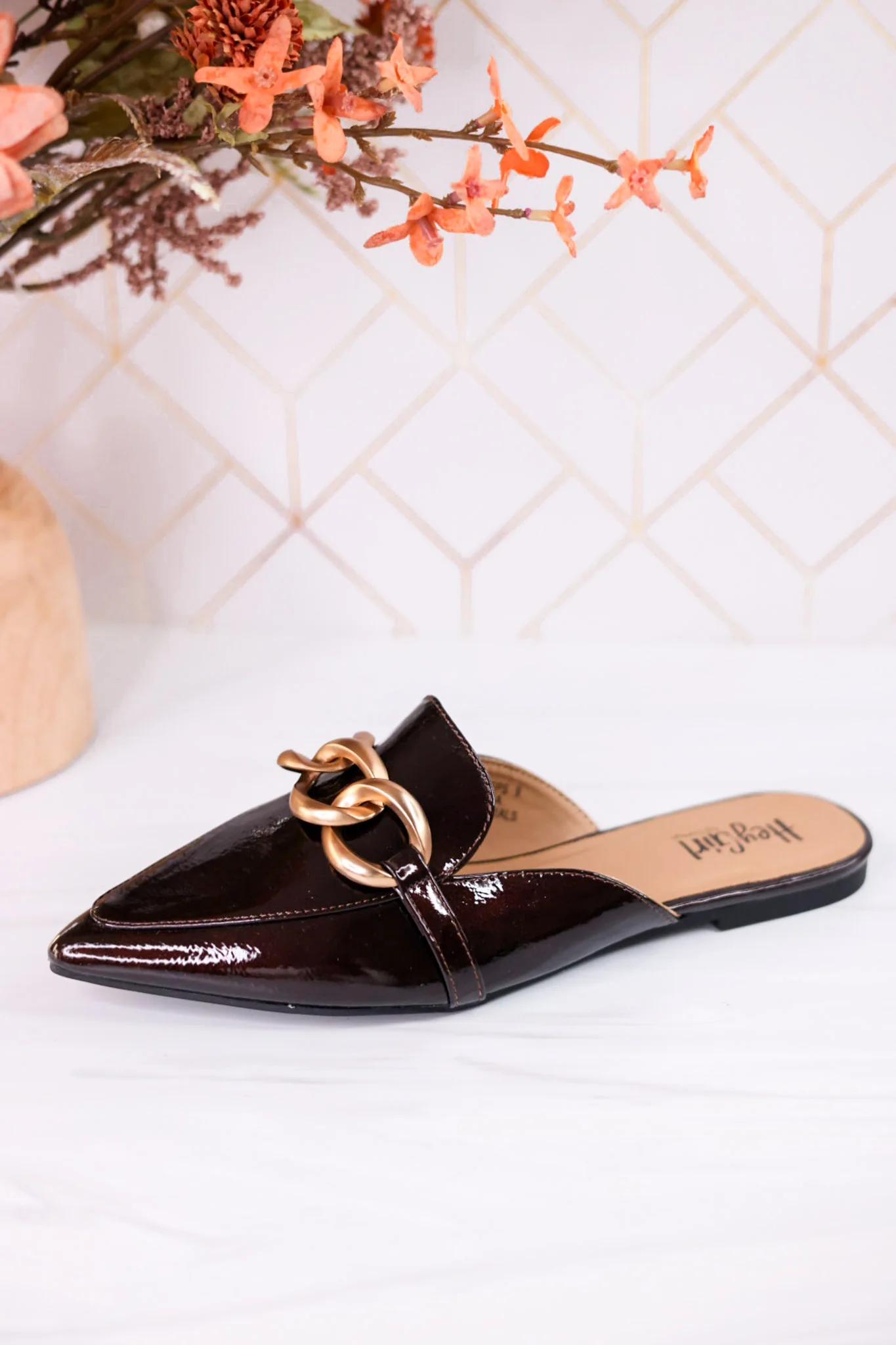 Playin For Keeps Merlot Patent Leather Mules FINAL SALE - Image 5