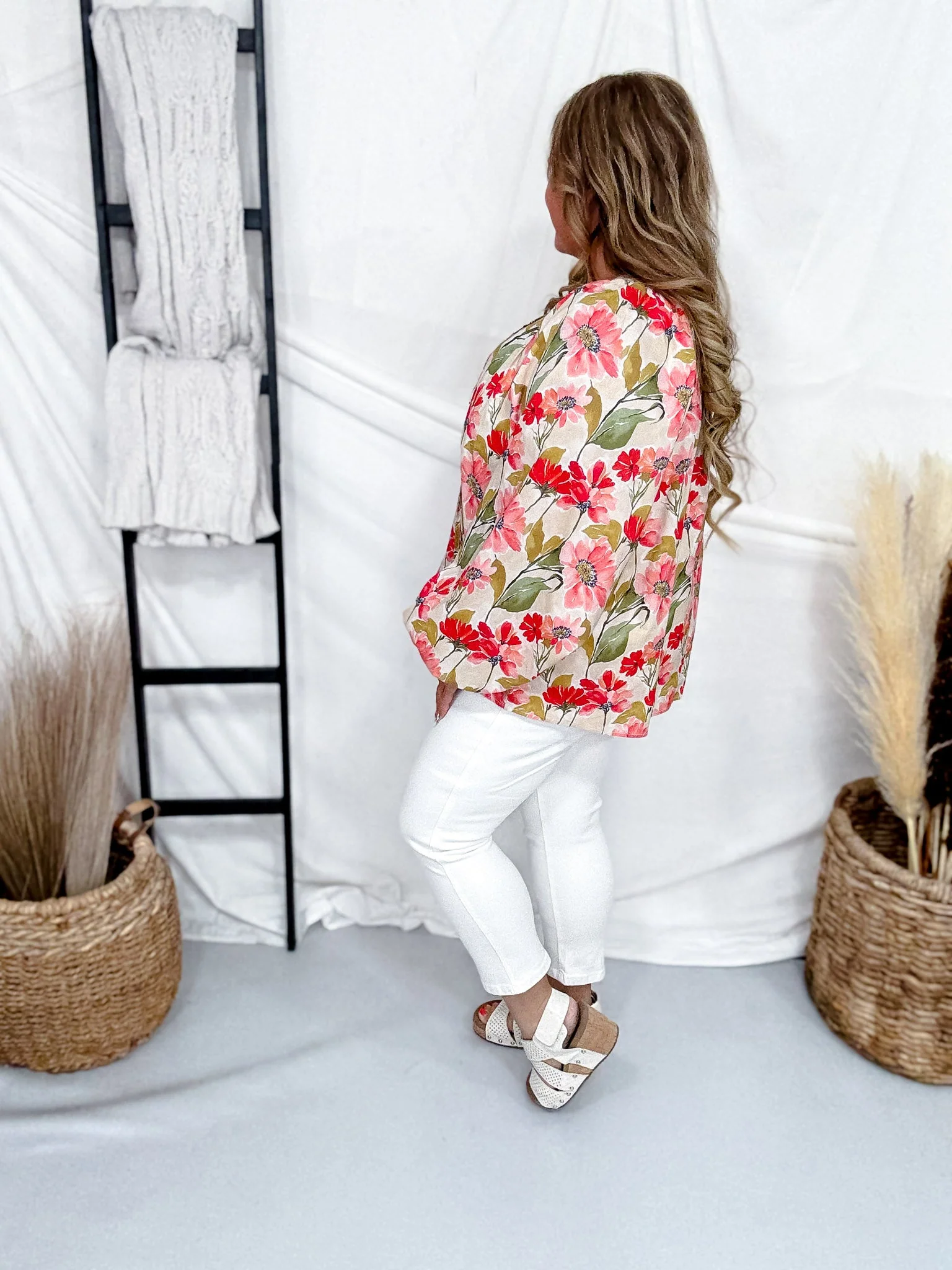 Poppy Print Blouse With Balloon Sleeves FINAL SALE - Image 7